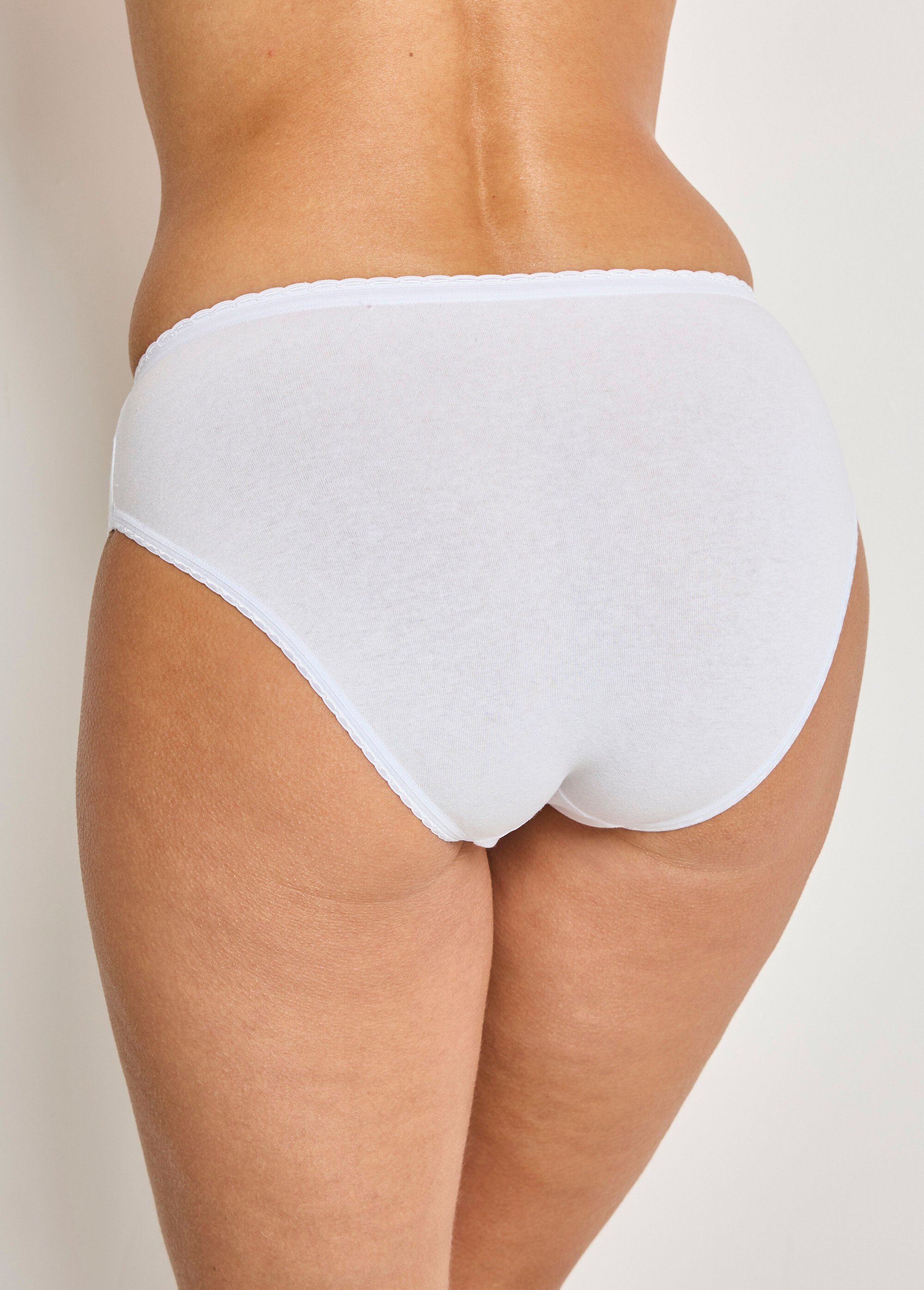 Culotte échancrée dentelle coton - lot de 3 Femme BLANC LOT3 DIALECTE DO1