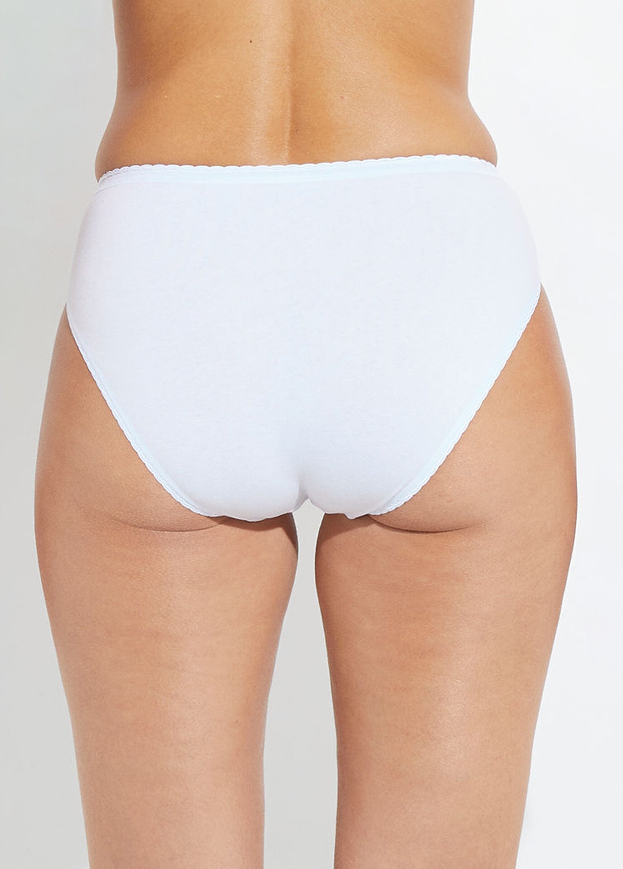 Culotte échancrée dentelle coton - lot de 3 Femme BLANC LOT3 DIALECTE DO1