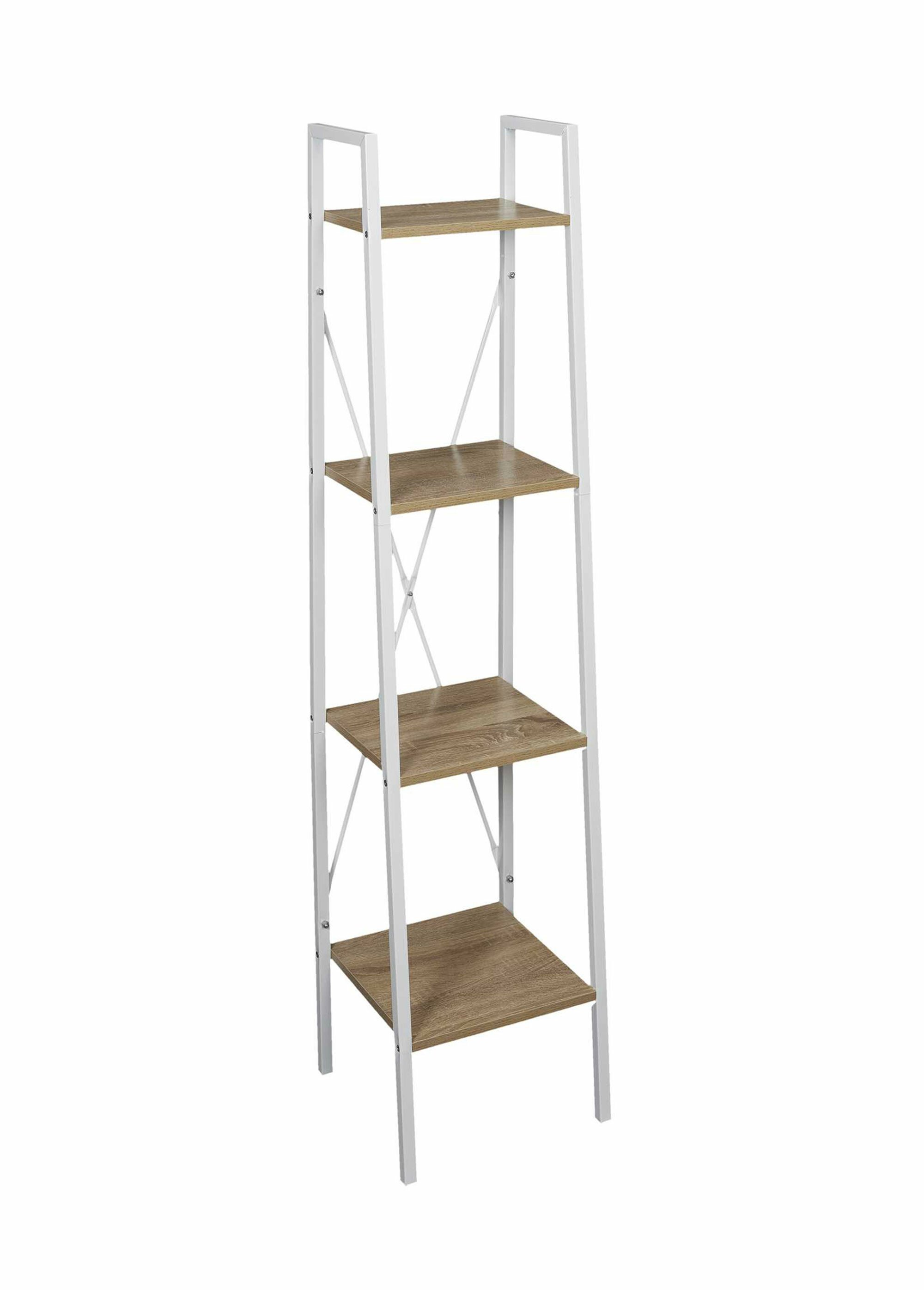 Etagère design métal clair et bois BOIS ET BLANC CMP-HD7175 FA1