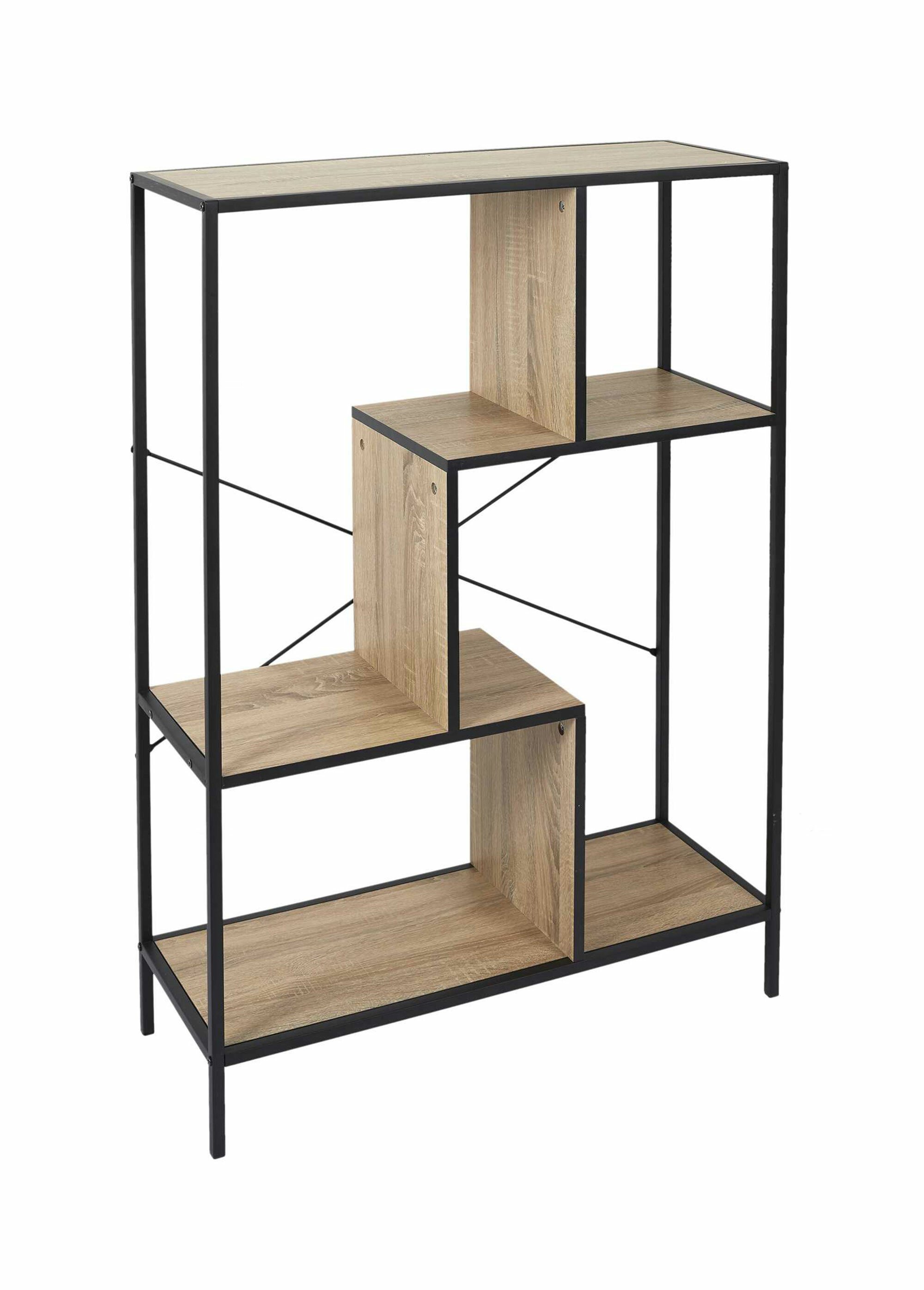 Etagère zigzag 4 niveaux en métal foncé