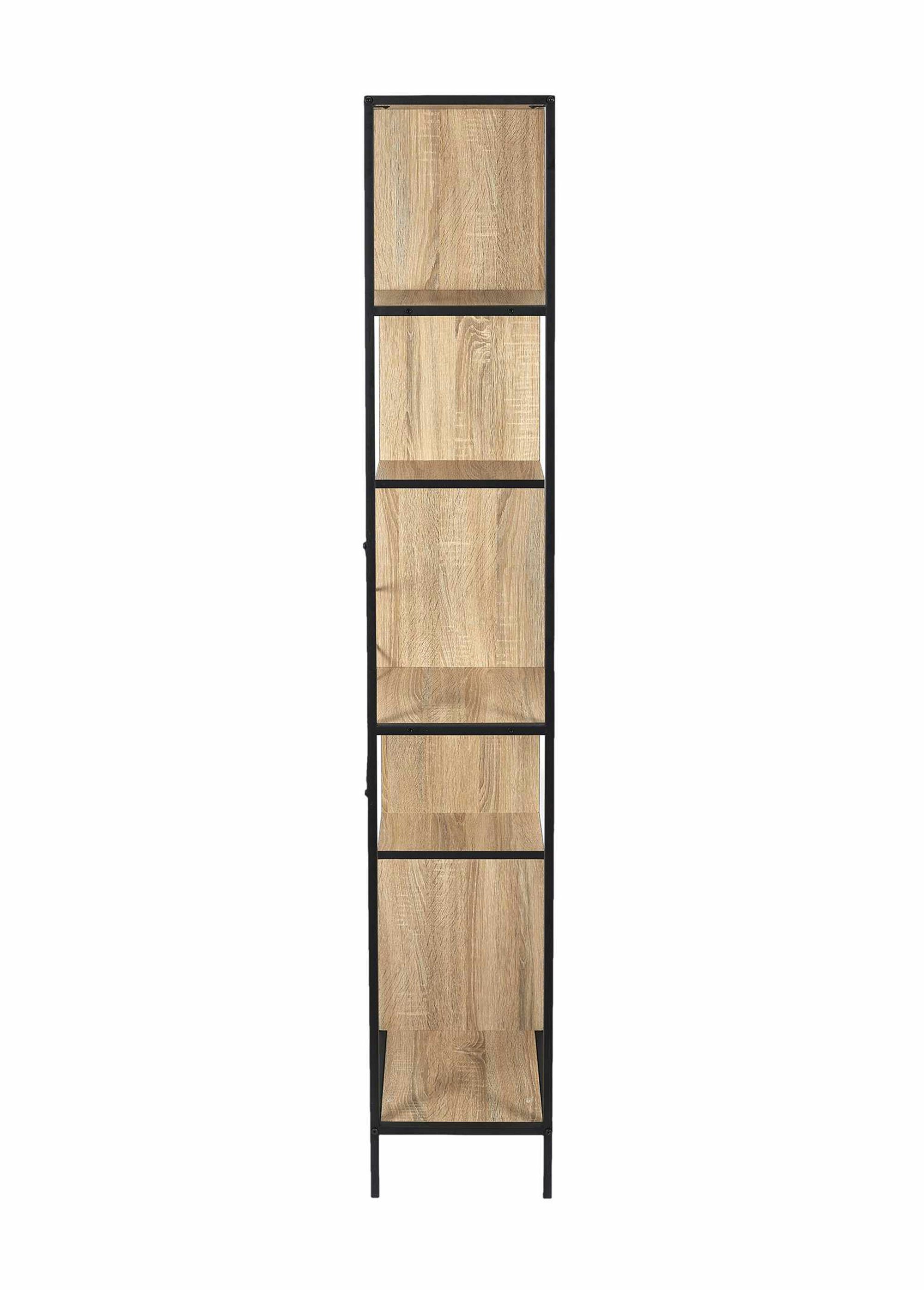 Etagère zigzag 6 niveaux en métal foncé BOIS ET NOIR CMP-HD7186 DE1