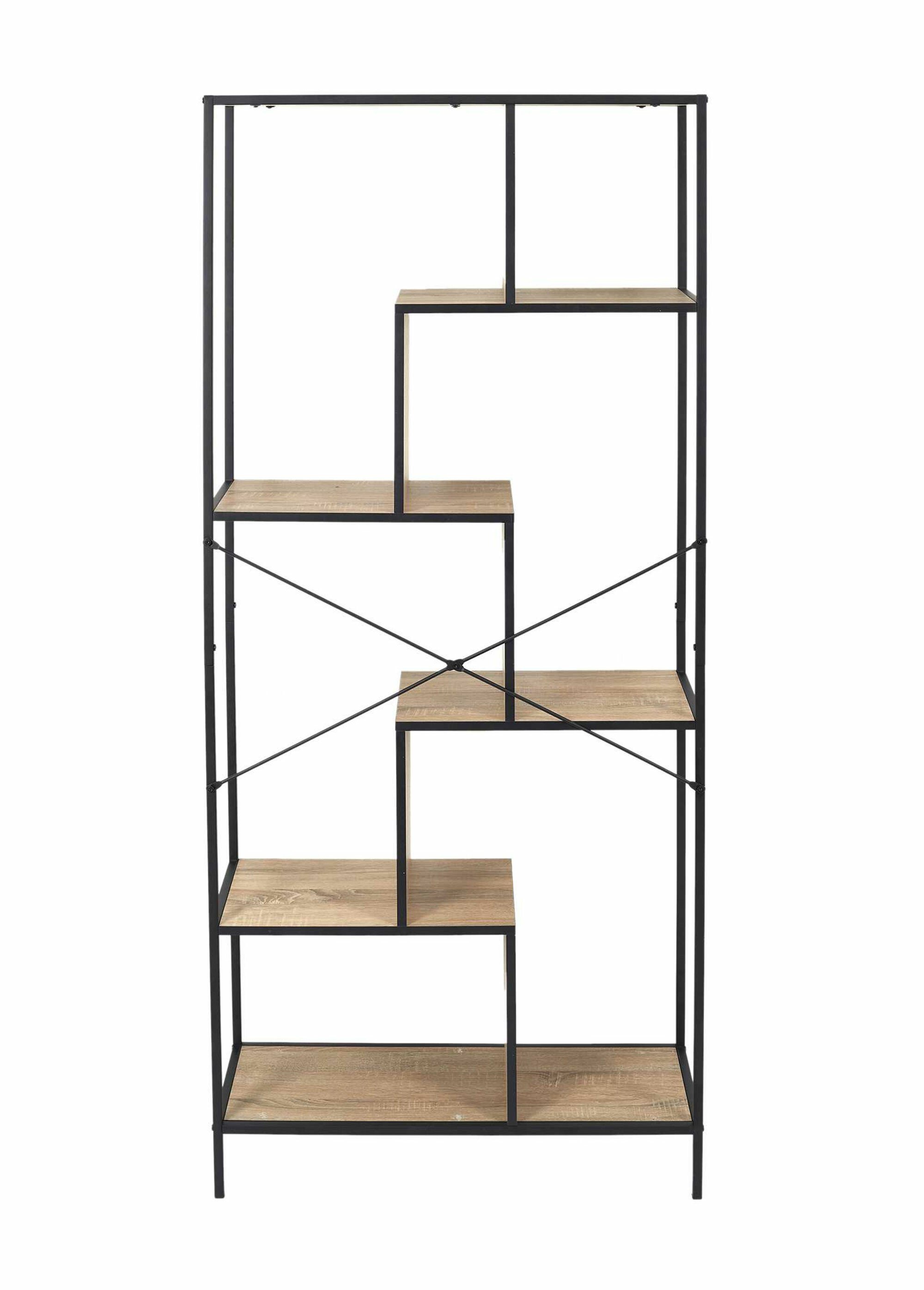 Etagère zigzag 6 niveaux en métal foncé