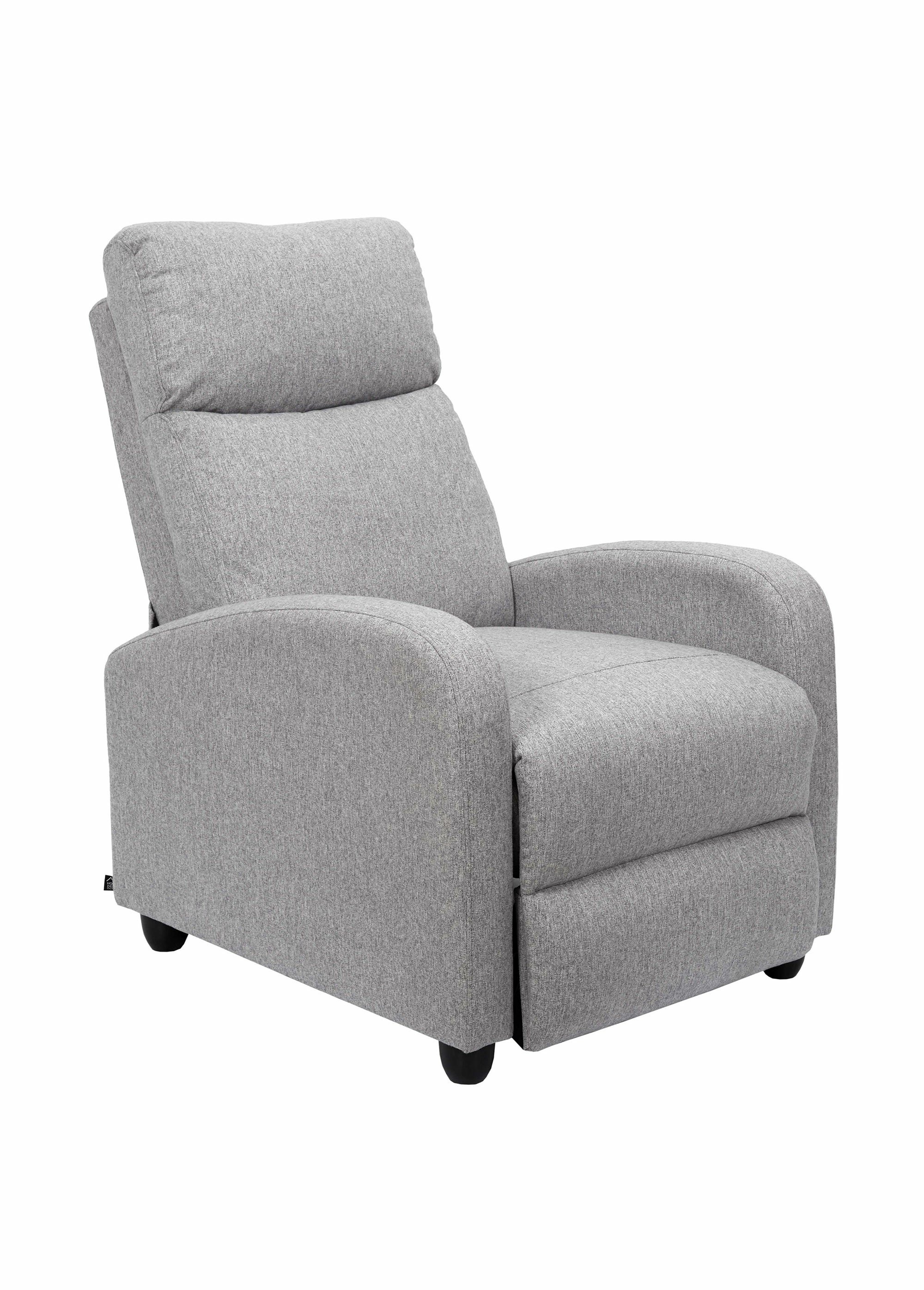 Fauteuil relax multipositions en tissu GRIS CLAIR CMP-HD7159 FA1