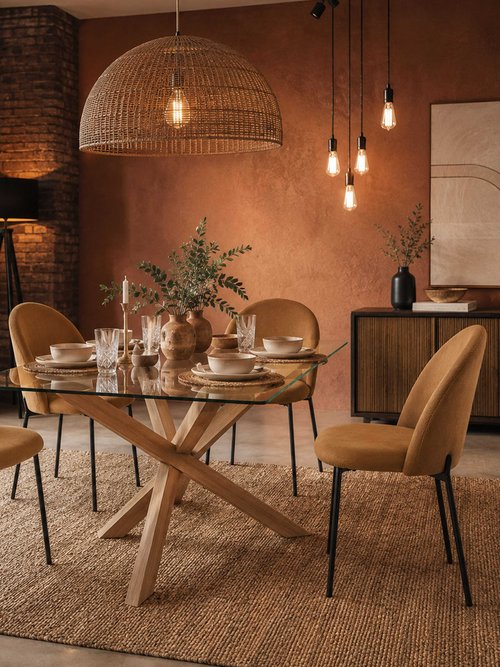 Fauteuil velours, dossier arches JULES JAUNE CMP-HD7834 AM1