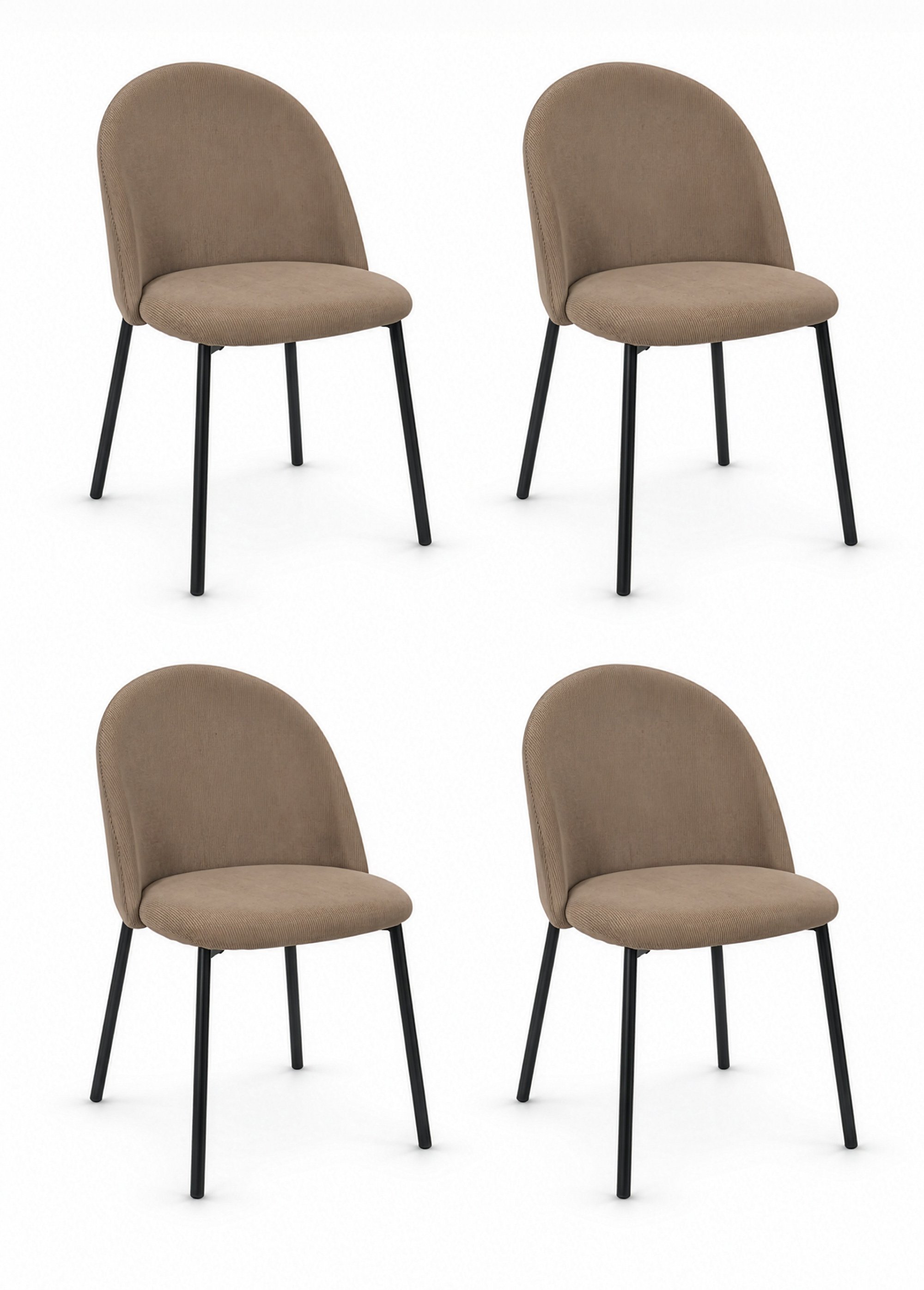 Fauteuil velours, dossier arches JULES MARRON CMP-HD7834 FA1