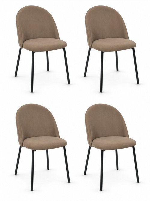 Fauteuil velours, dossier arches JULES MARRON CMP-HD7834 FA1