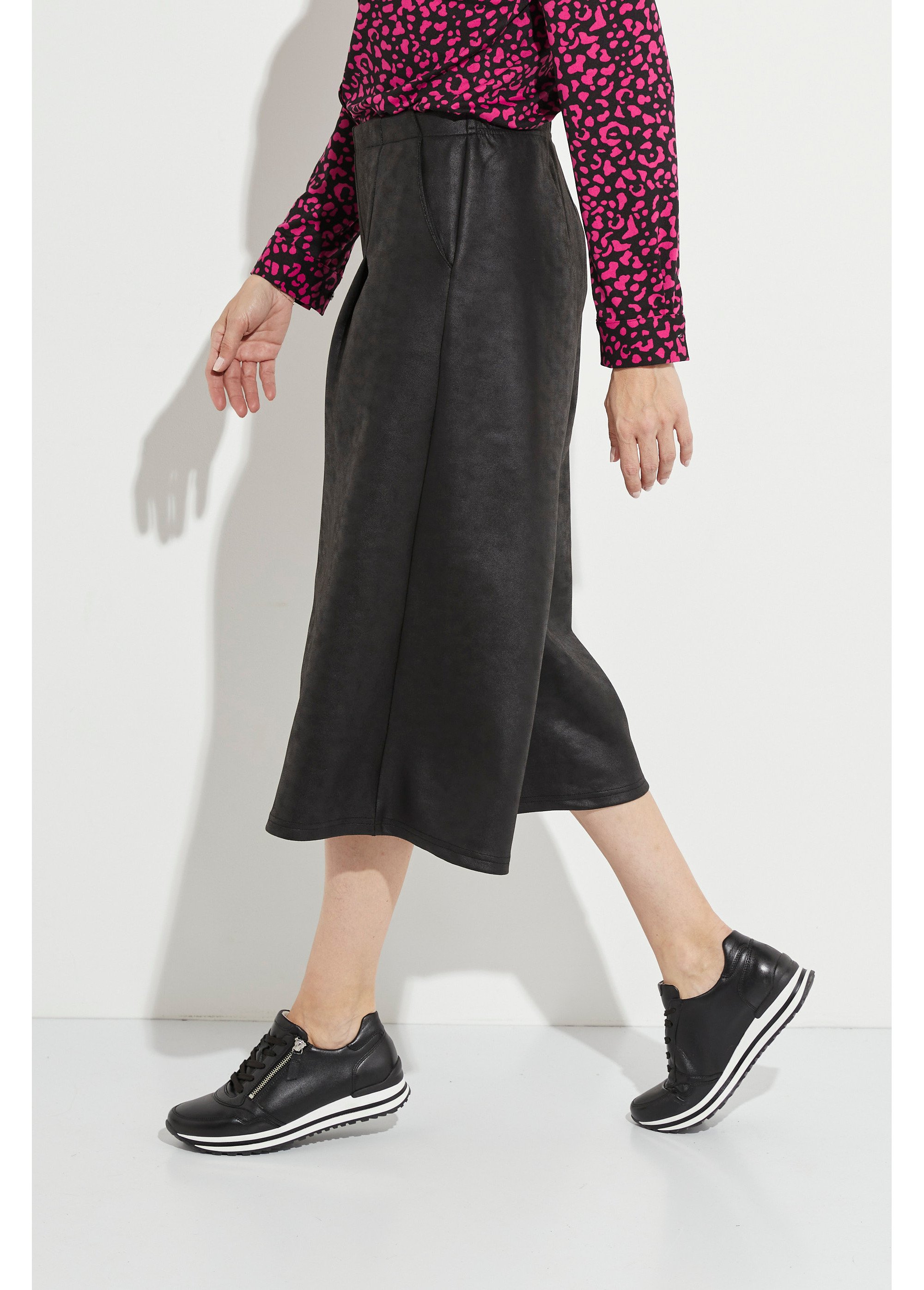 Jupe-culotte maille unie aspect peau Femme Noir LAFOX DR1