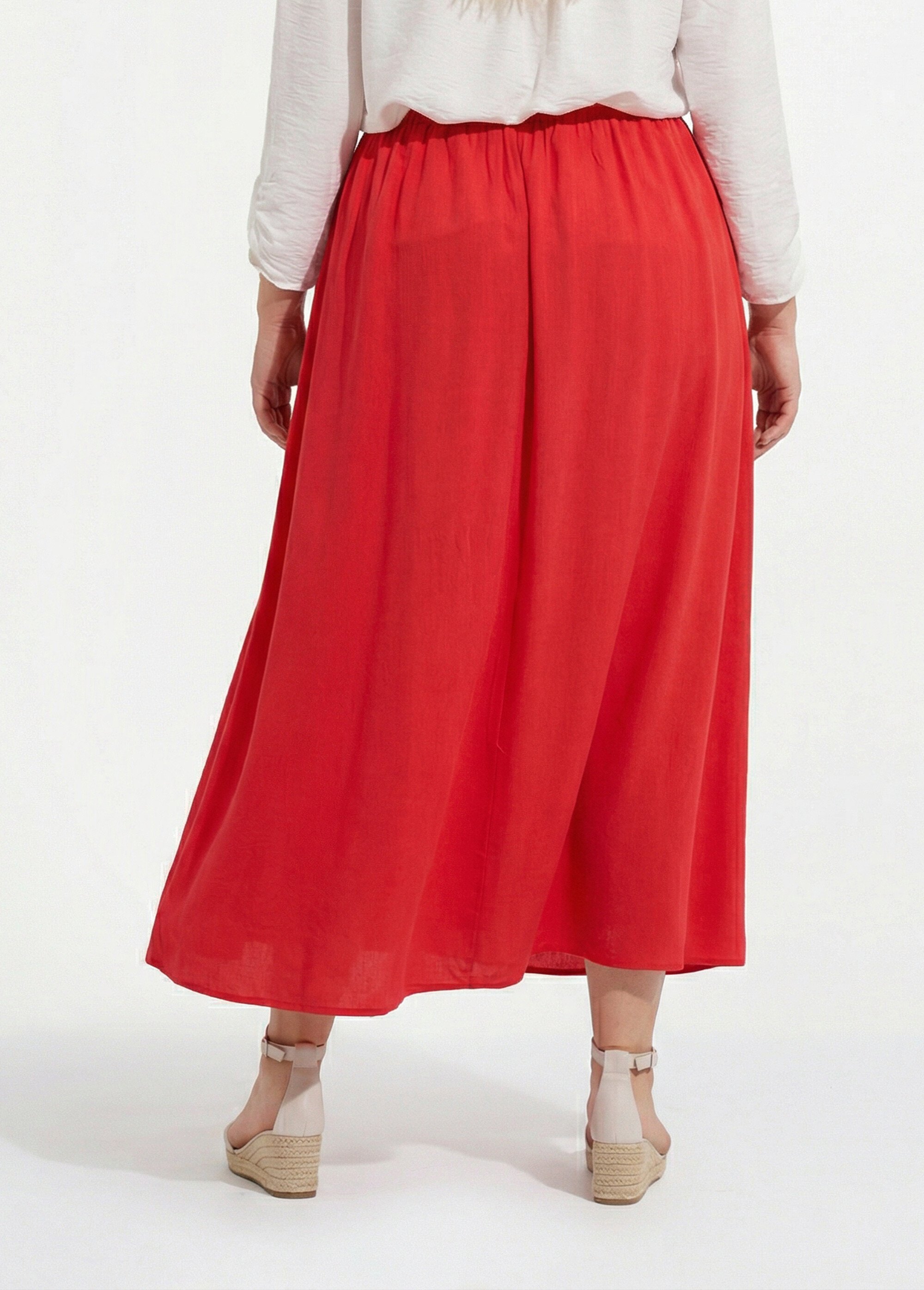 Jupe longue en lin, entretien facile Femme Grande Taille Rose MA-M927-2289 DO1