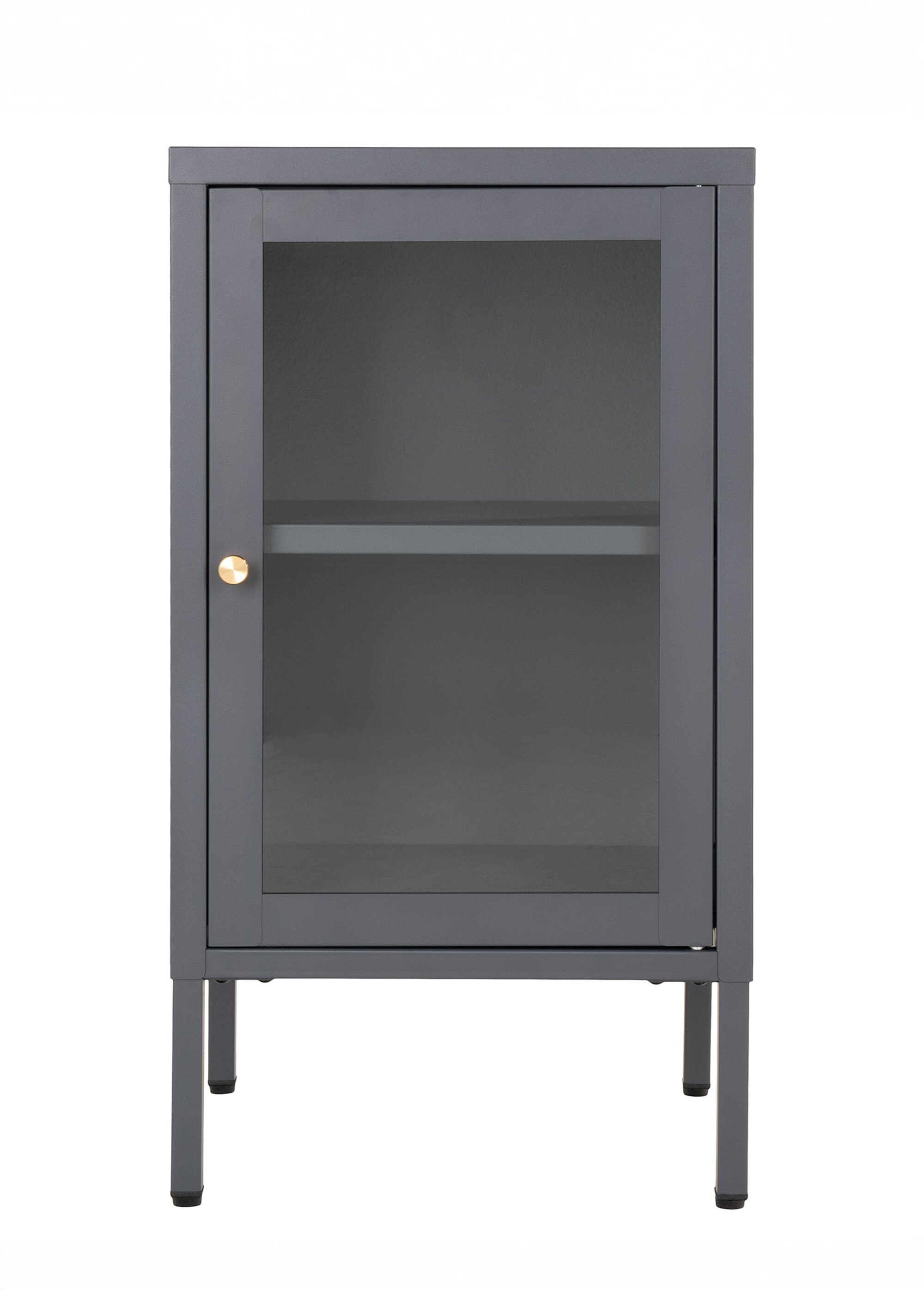 Meuble vitré 1 porte, coloris moyen GRIS HN-3001048 DE1
