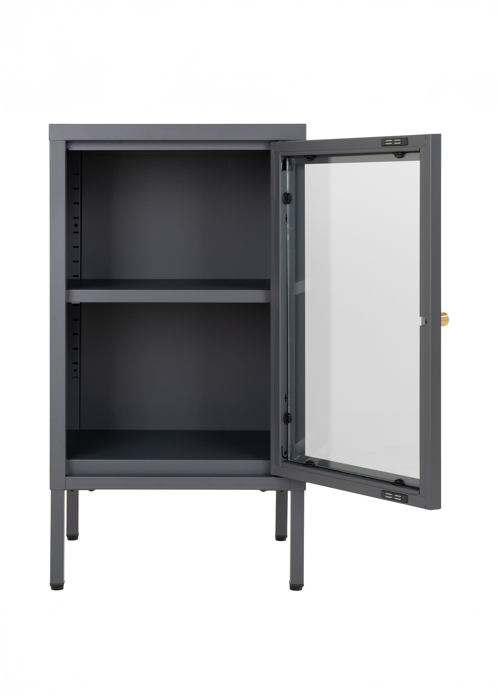 Meuble vitré 1 porte, coloris moyen GRIS HN-3001048 DE2