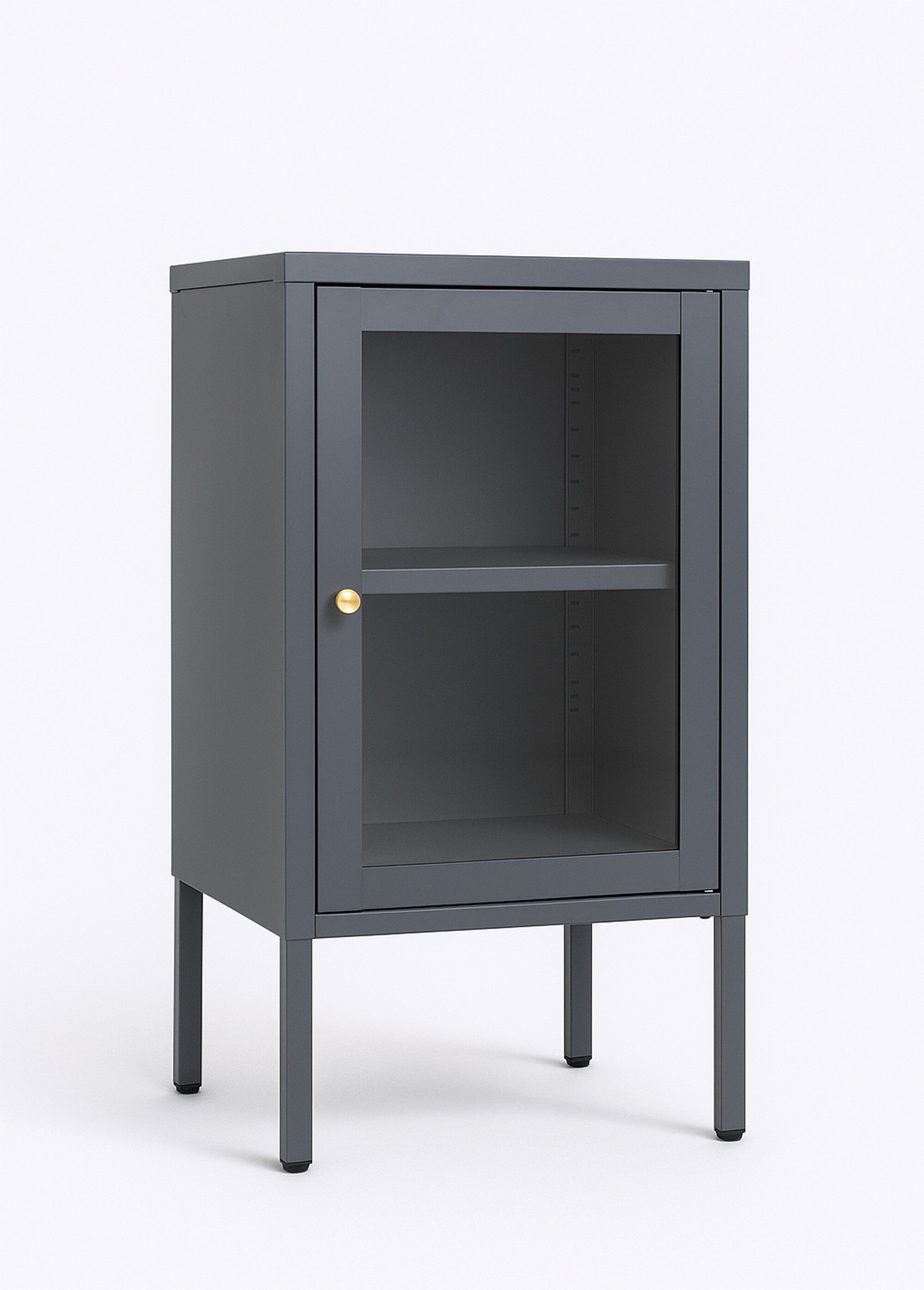 Meuble vitré 1 porte, coloris moyen