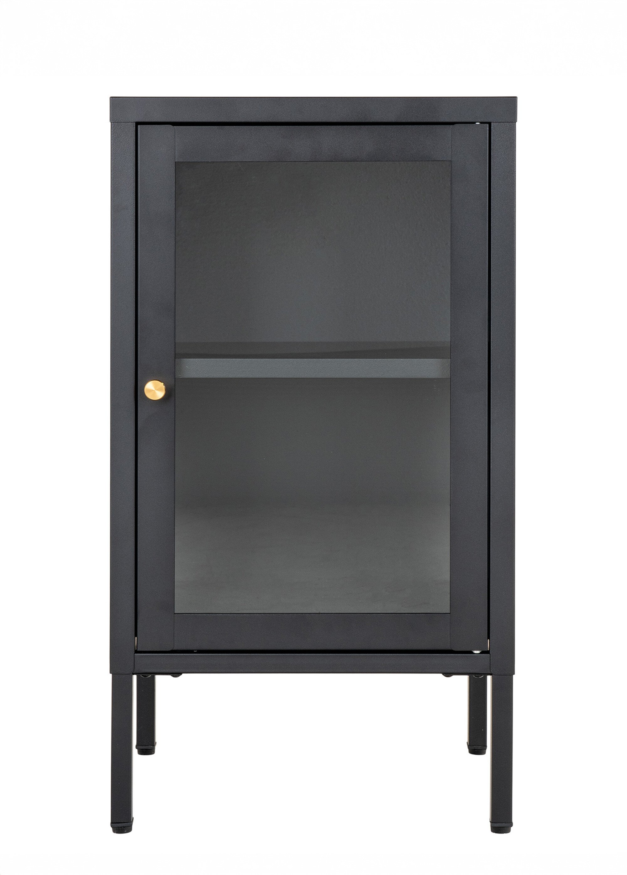 Meuble vitré 1 porte moderne, foncé NOIR HN-3001046 DE1