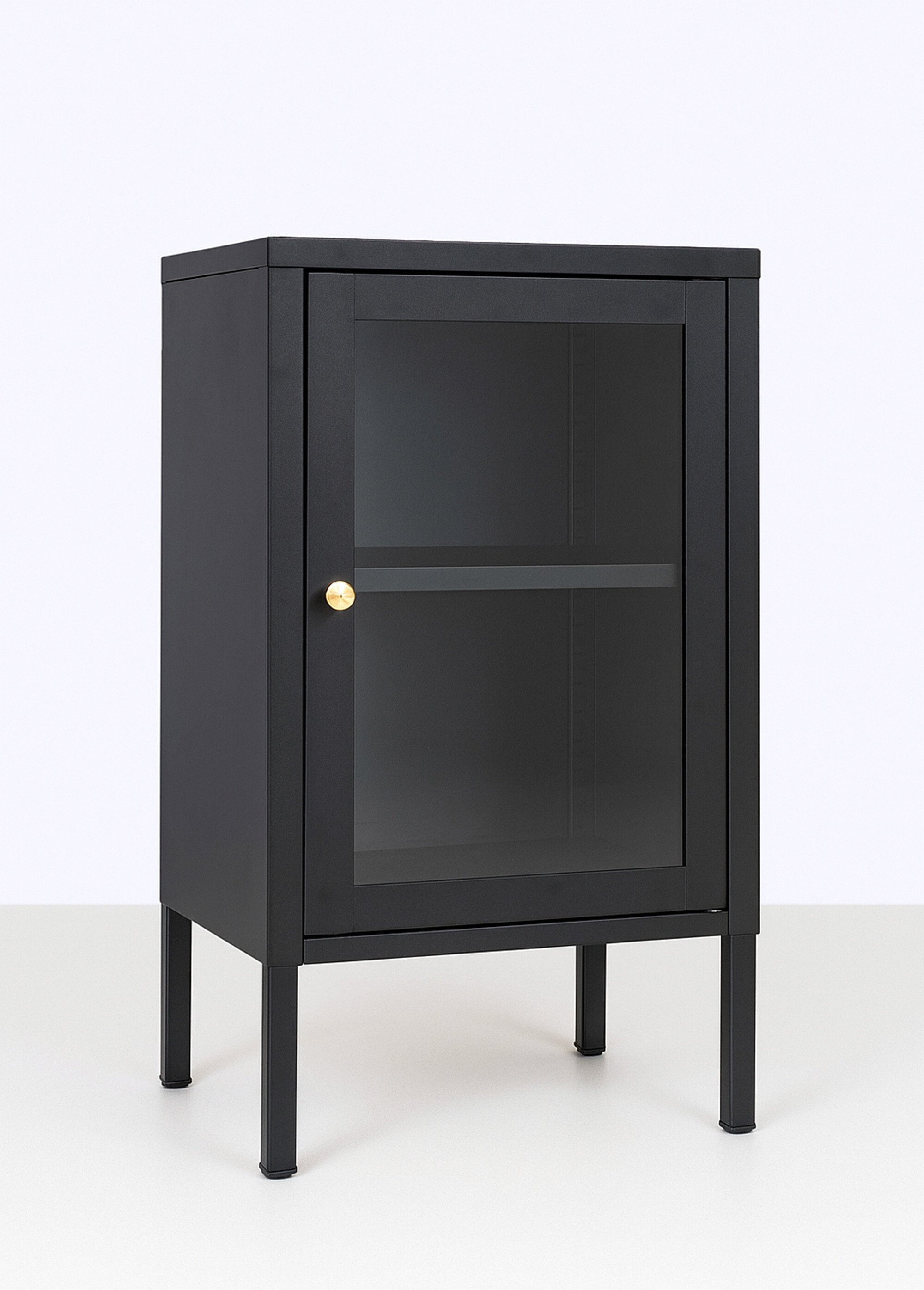 Meuble vitré 1 porte moderne, foncé NOIR HN-3001046 FA1