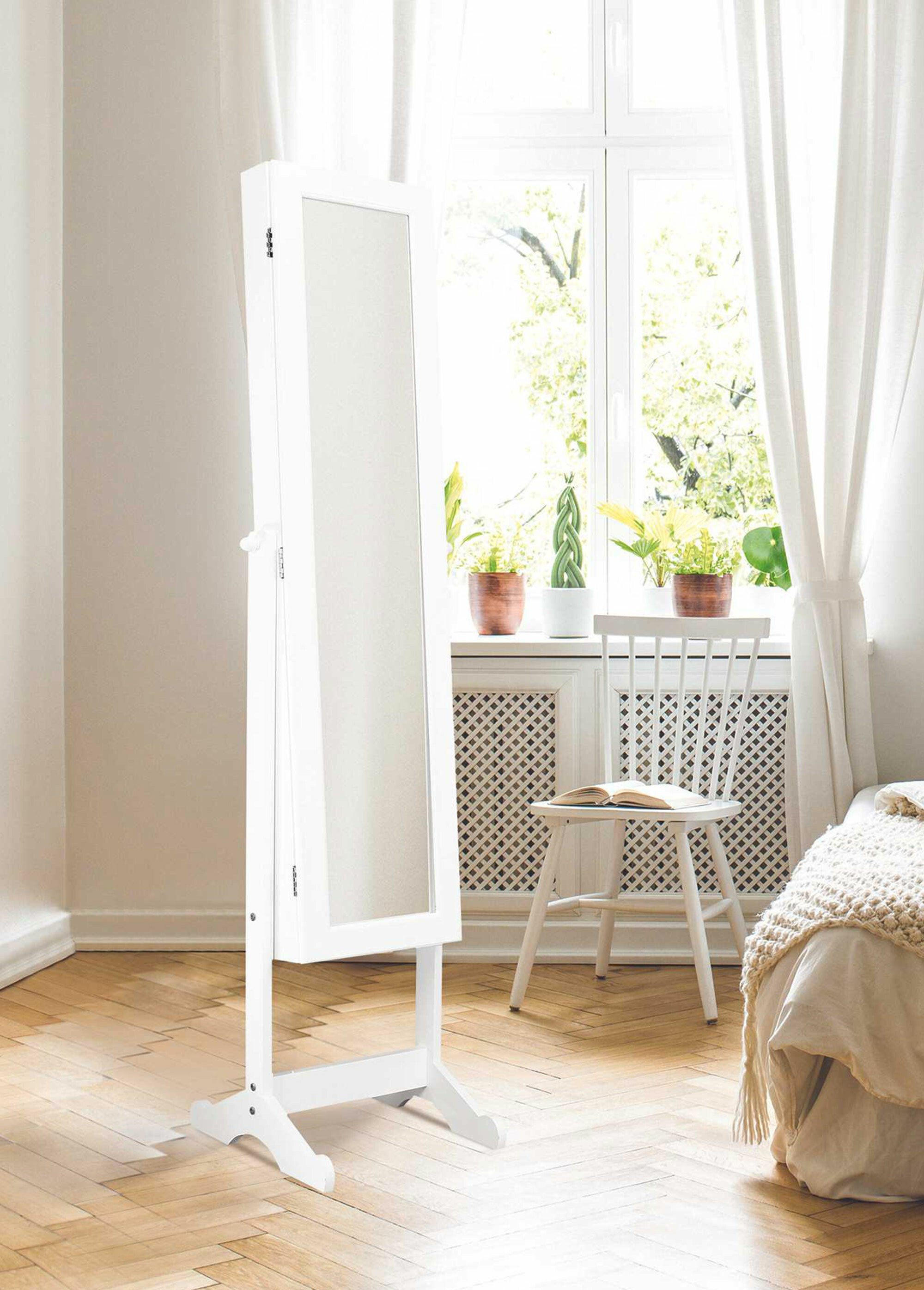 Miroir sur pied avec armoire à bijoux BLANC CMP-HD6731 SI1