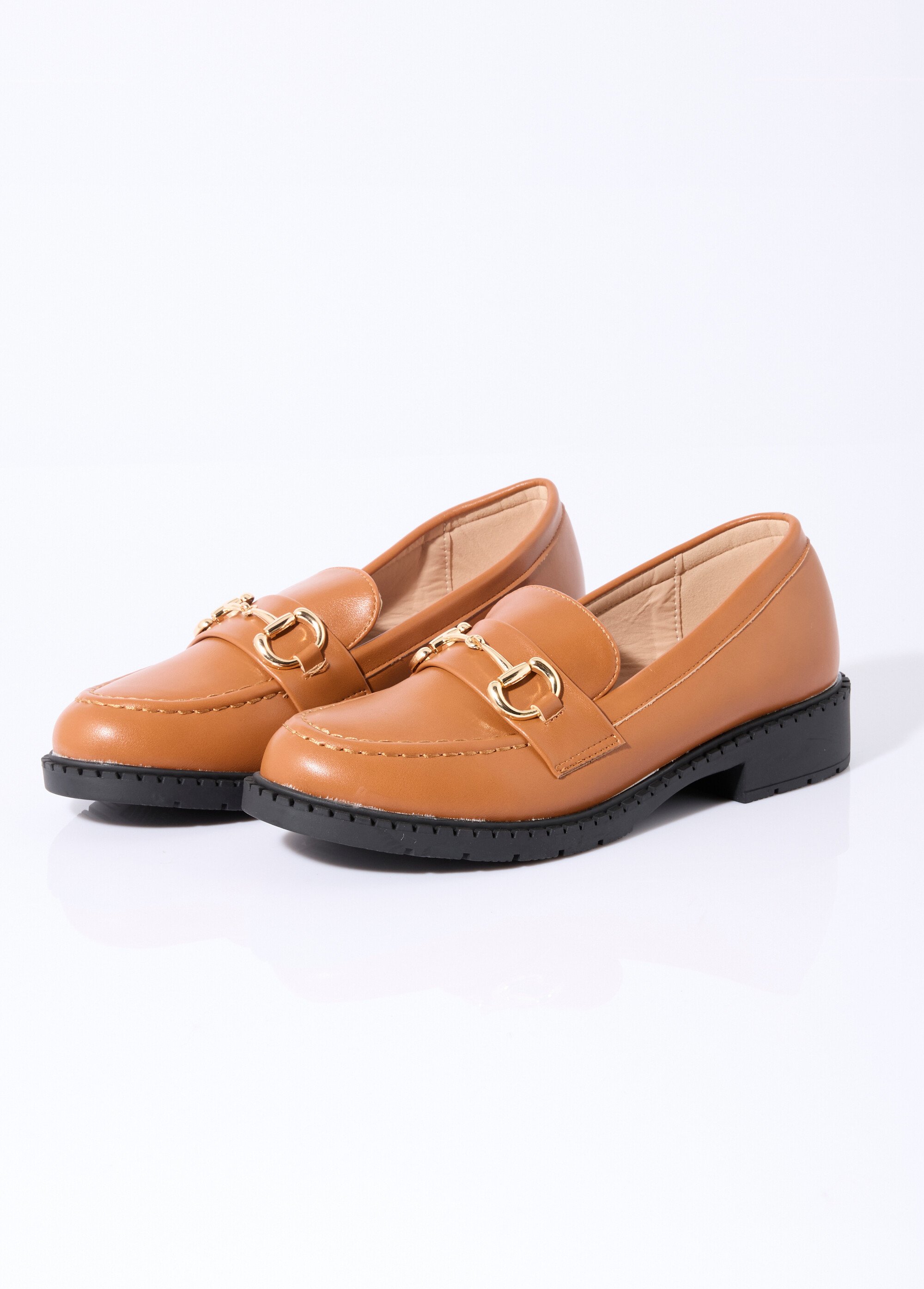 Mocassins avec patte métal Femme Marron LADL501 DE1
