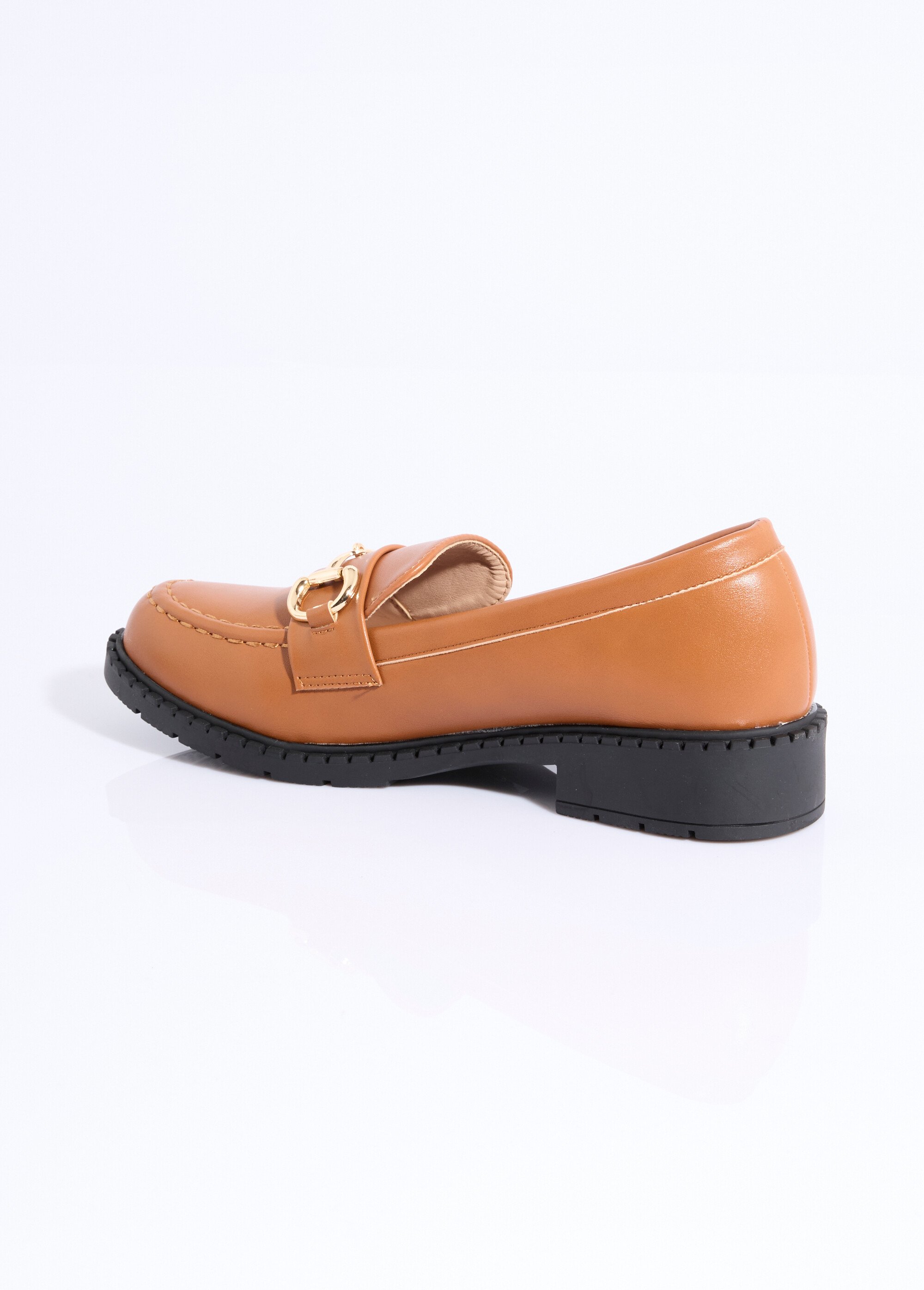 Mocassins avec patte métal Femme Marron LADL501 DO1