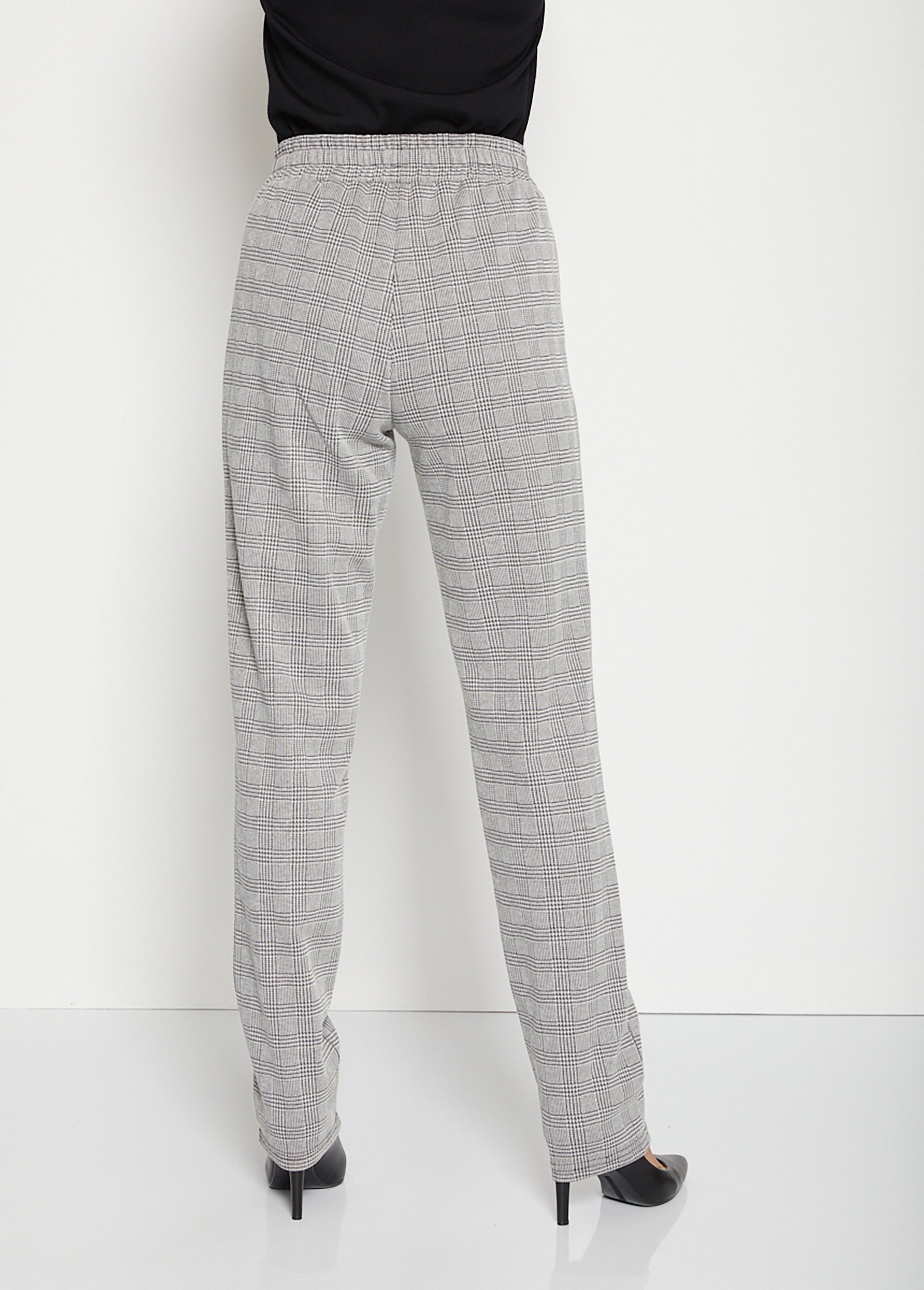 Pantalon droit maille unie ou jacquard