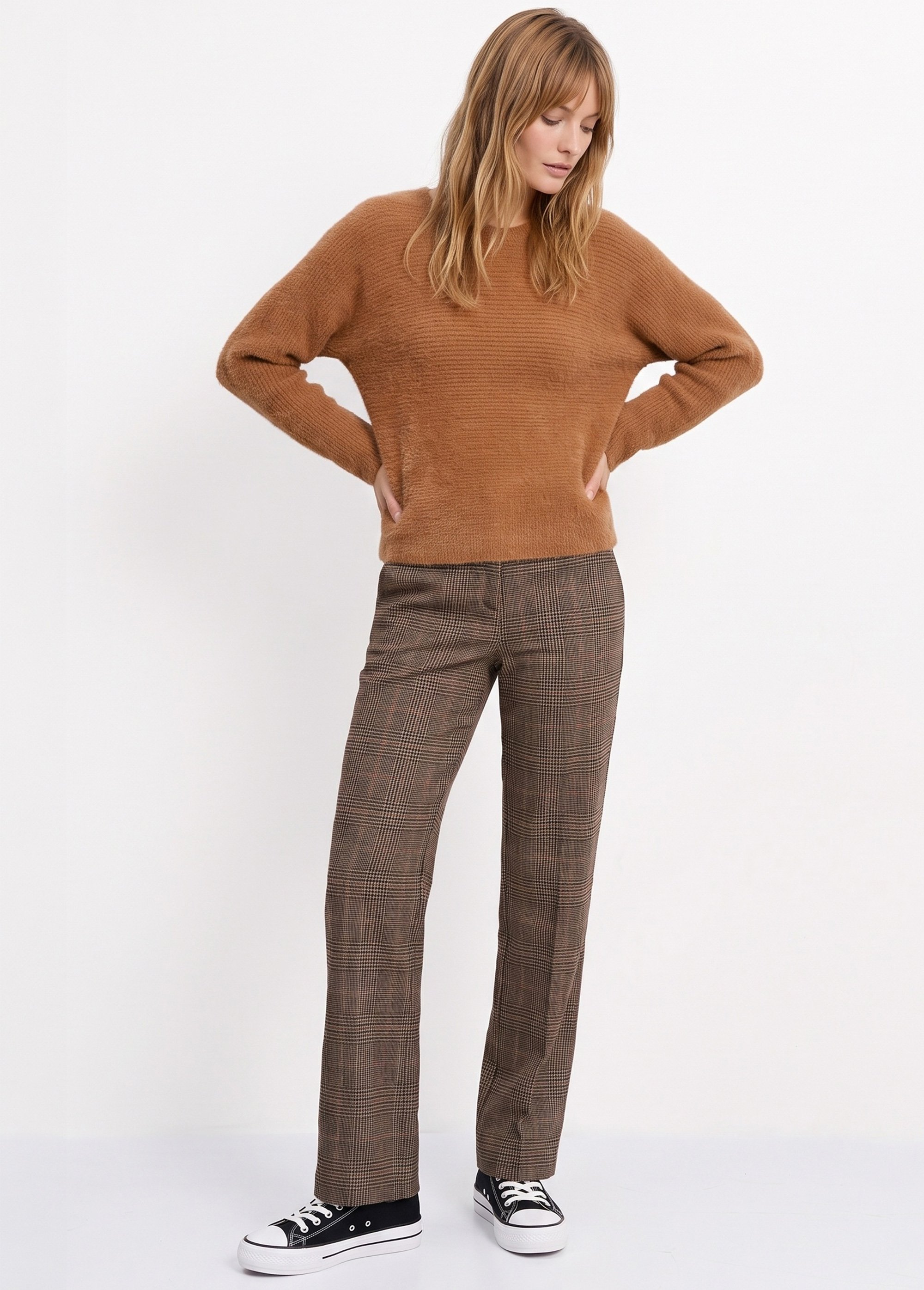 Pantalon droit taille semi élastiquée