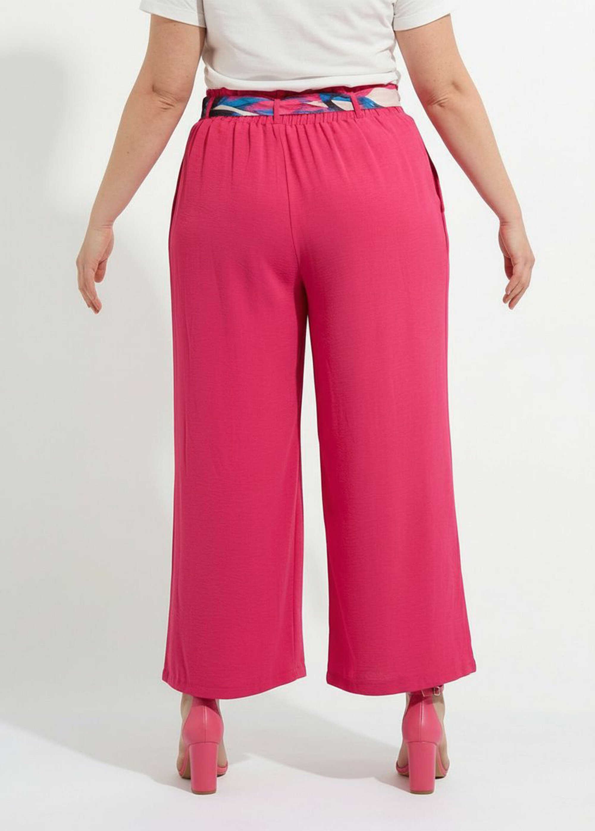 Pantalon taille haute ceinture foulard