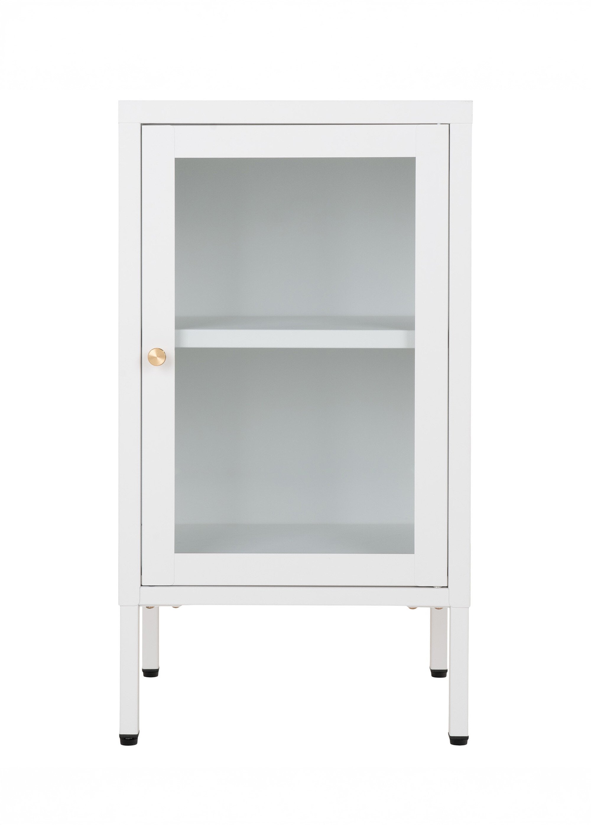 Petit meuble clair avec porte vitrée BLANC HN-3001047 DE1