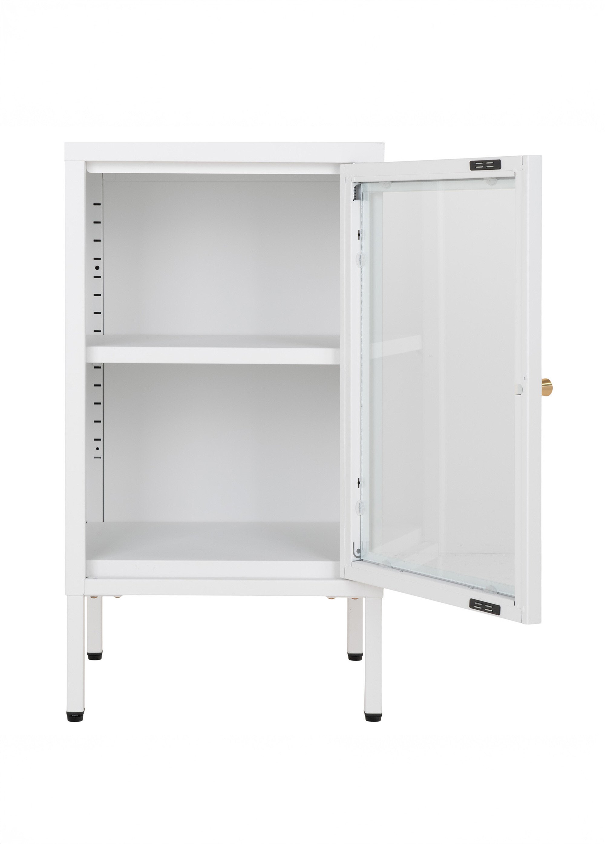 Petit meuble clair avec porte vitrée BLANC HN-3001047 DE2