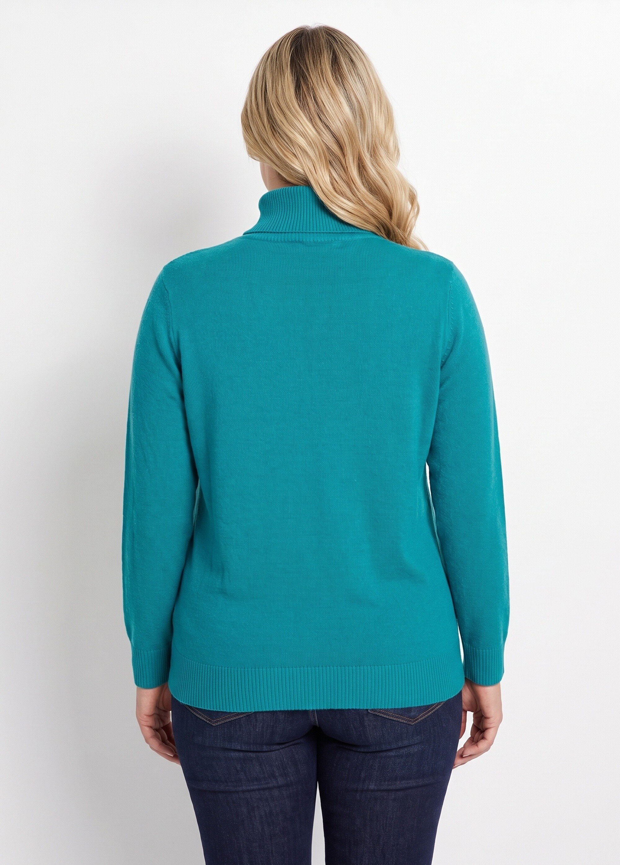Pull doux col roulé manches longues
