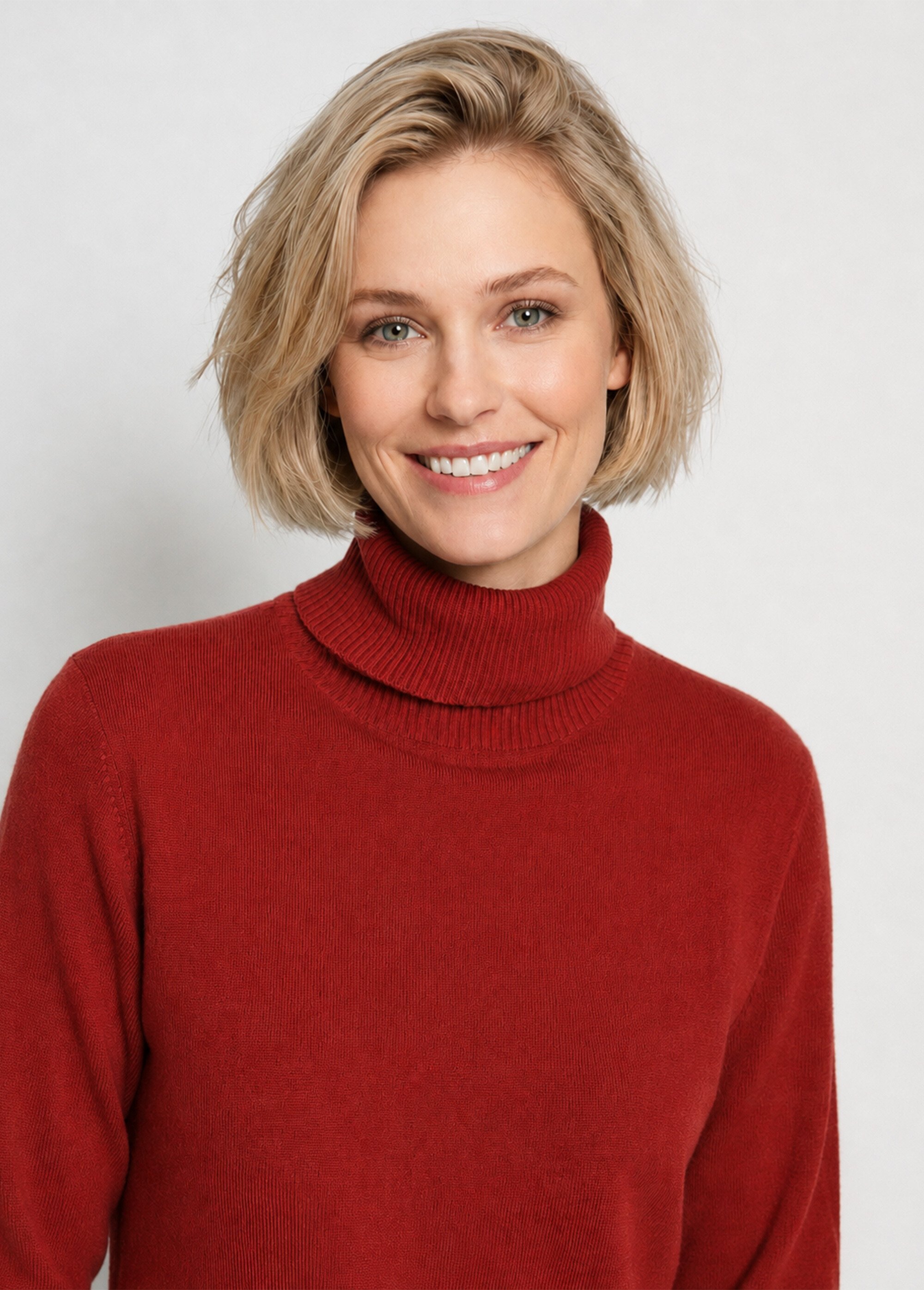Pull doux col roulé manches longues