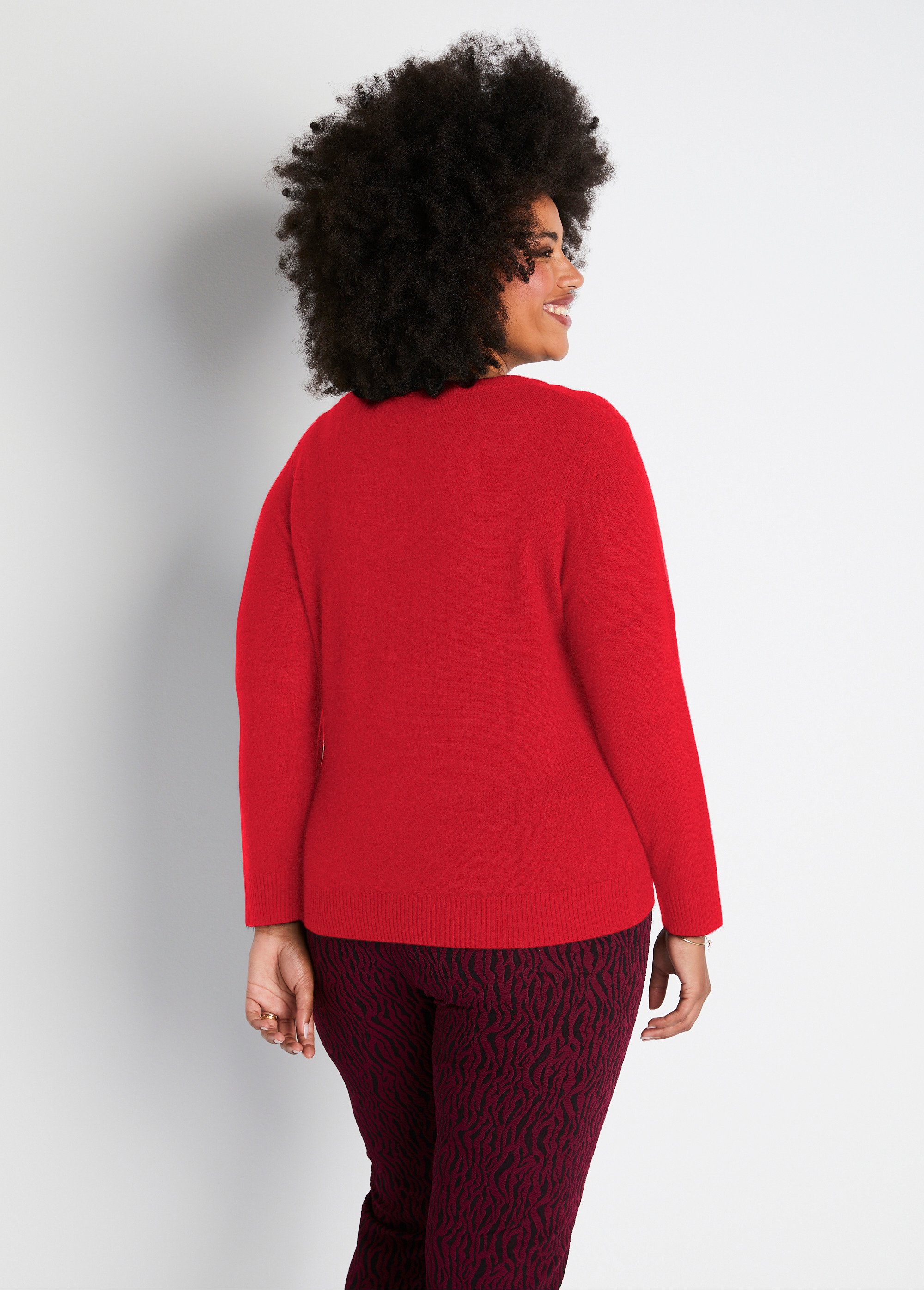 Pull doux col V manches longues