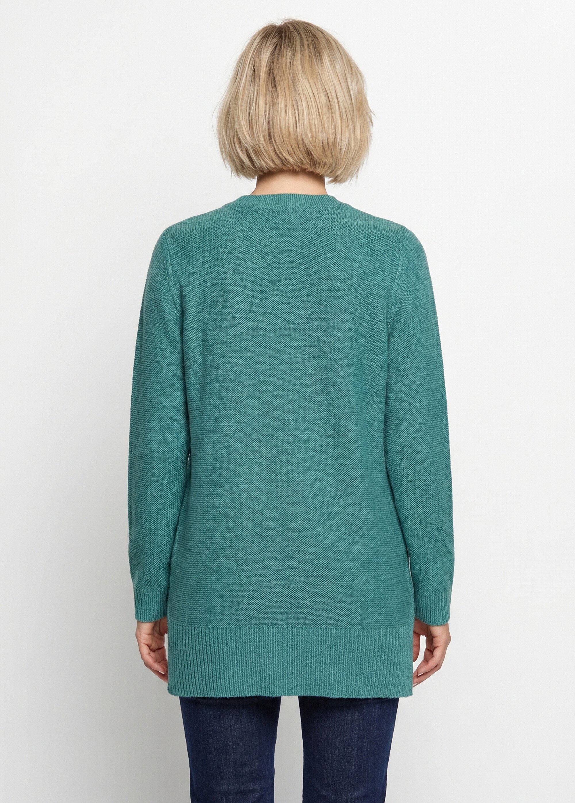 Pull-tunique jersey envers et torsades