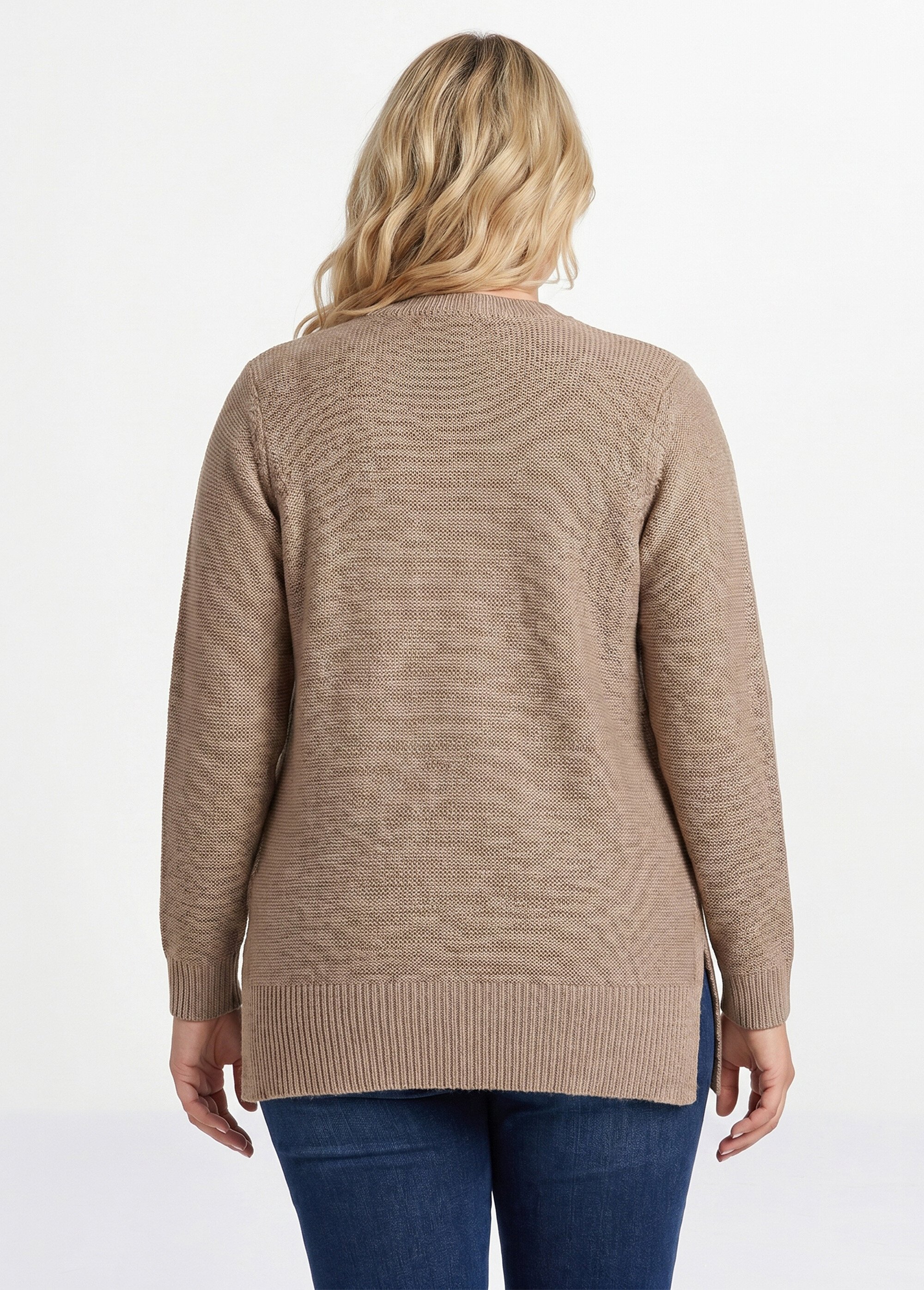 Pull-tunique jersey envers et torsades