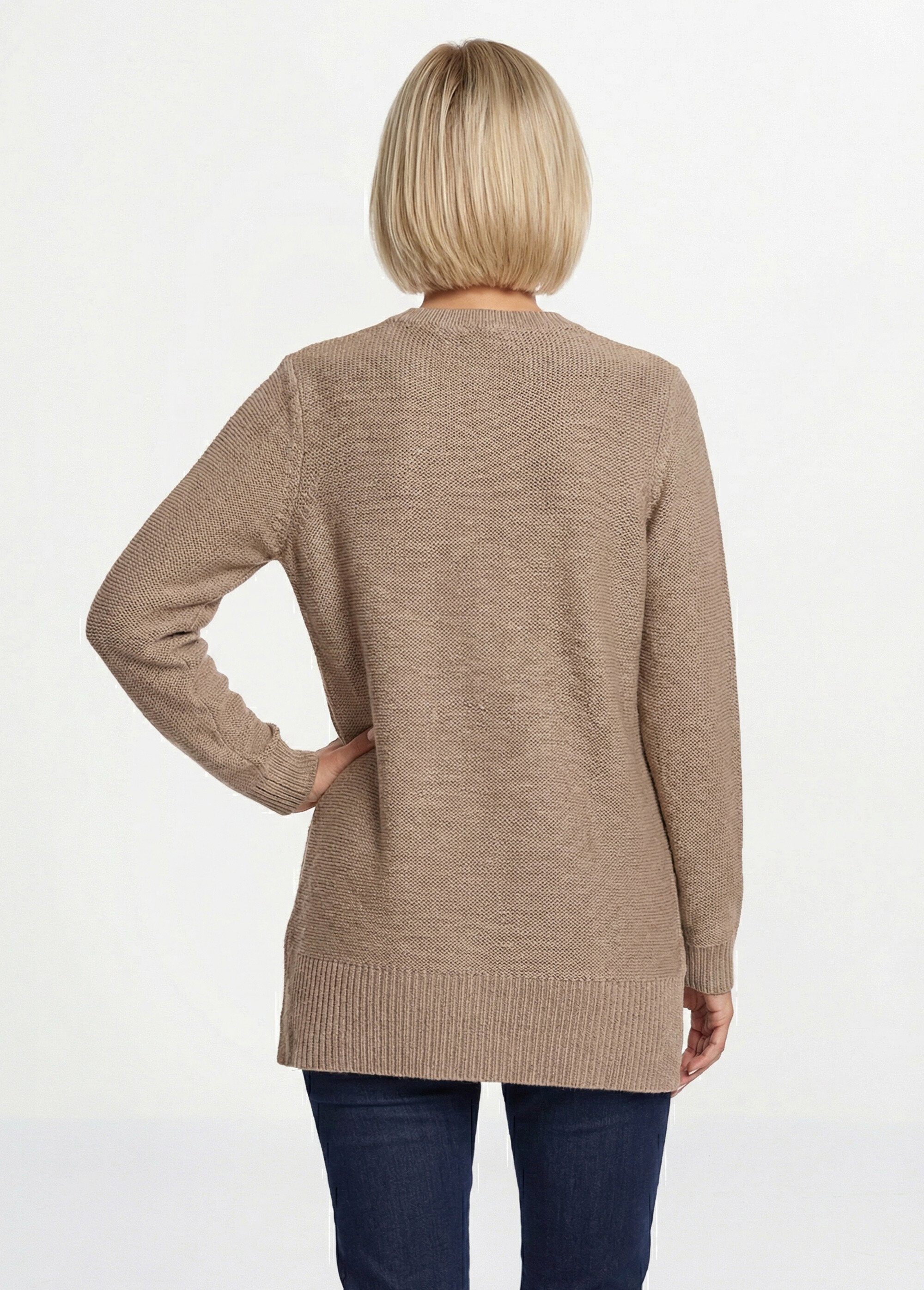 Pull-tunique jersey envers et torsades