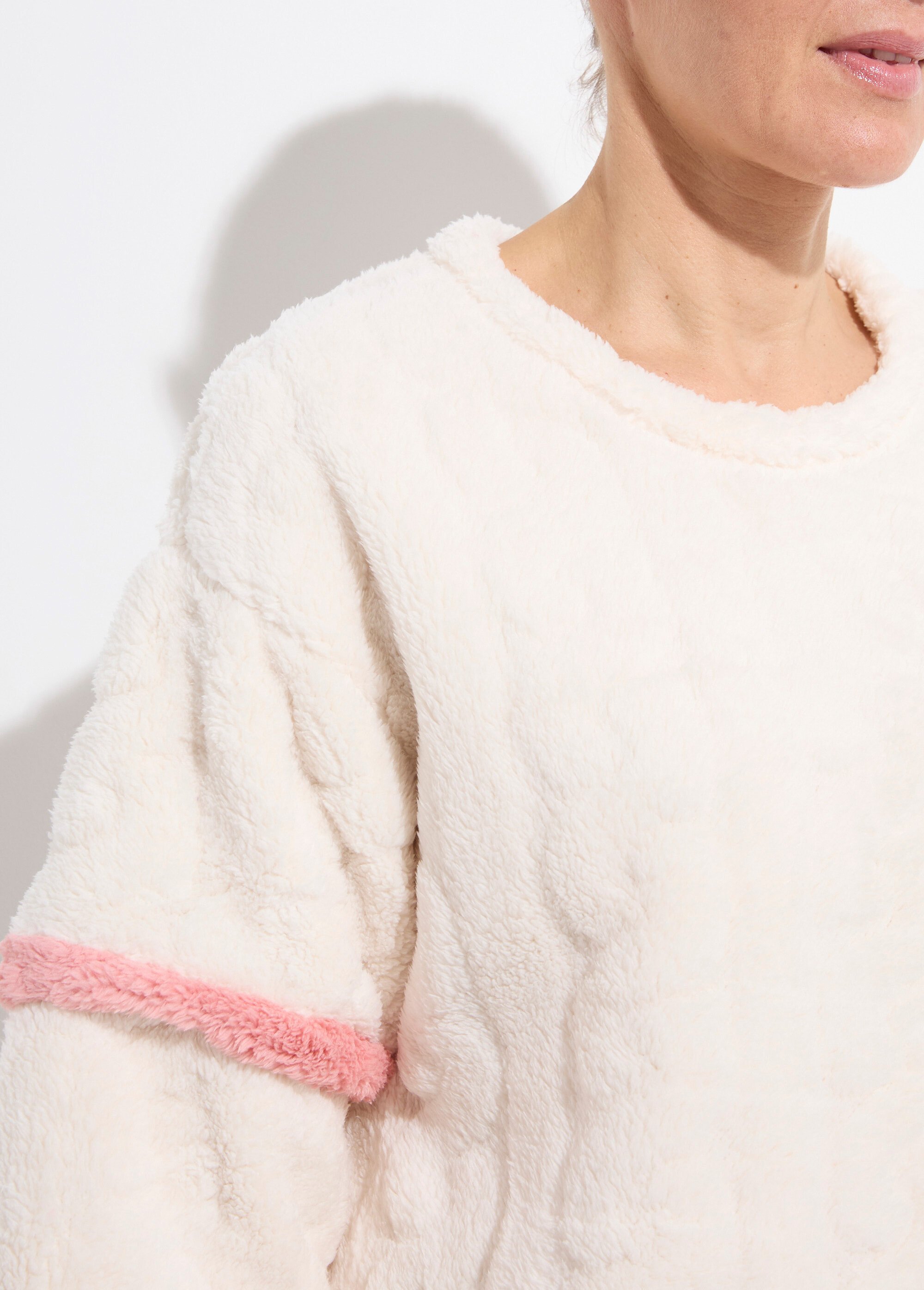 Pyjama 2 pièces polaire, motif cotelé Femme Rose LIL7849 DE1