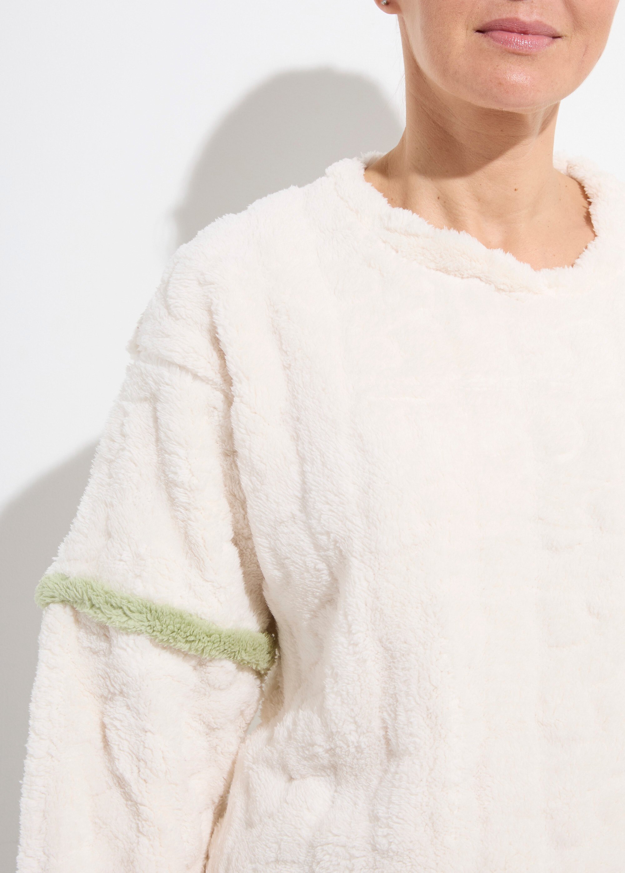 Pyjama 2 pièces polaire, motif cotelé Femme Vert LIL7849 DE1