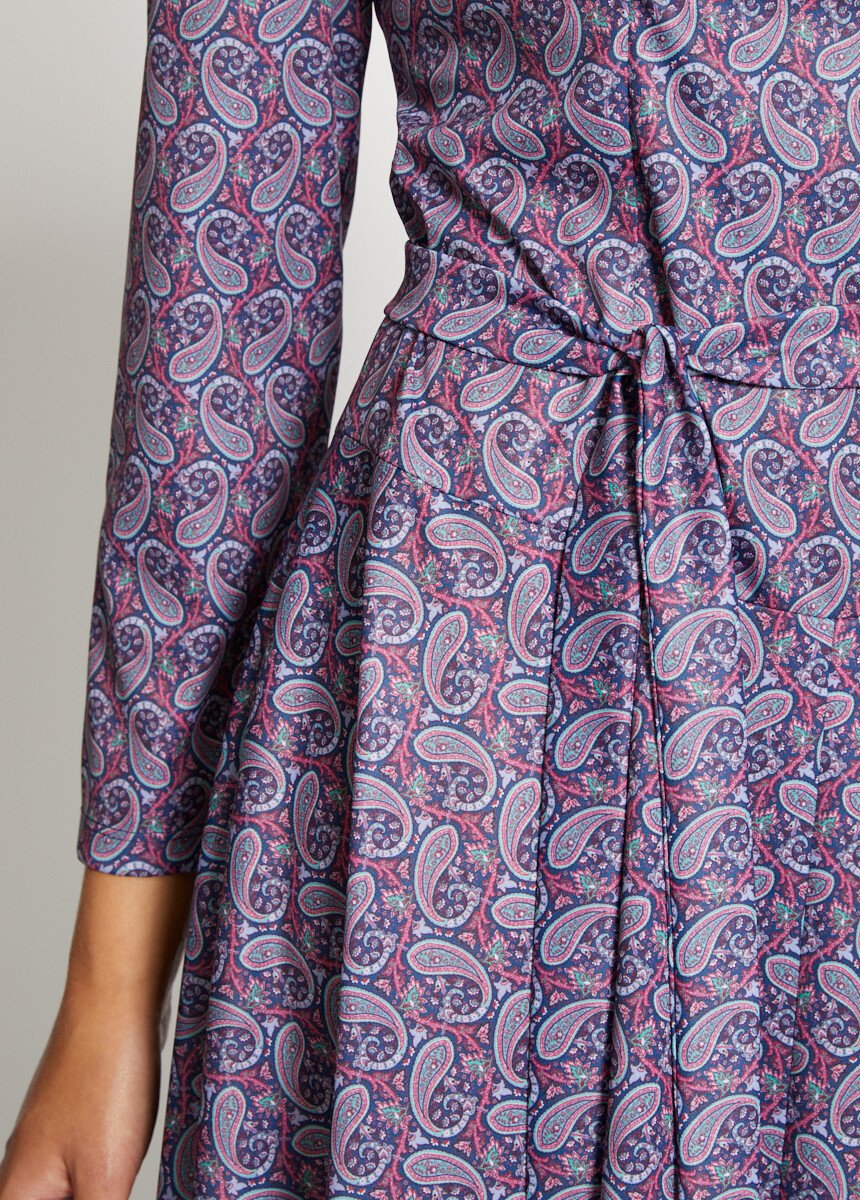 Robe décolleté croisé effet cache-coeur Femme Bleu HAURIEZ DE2