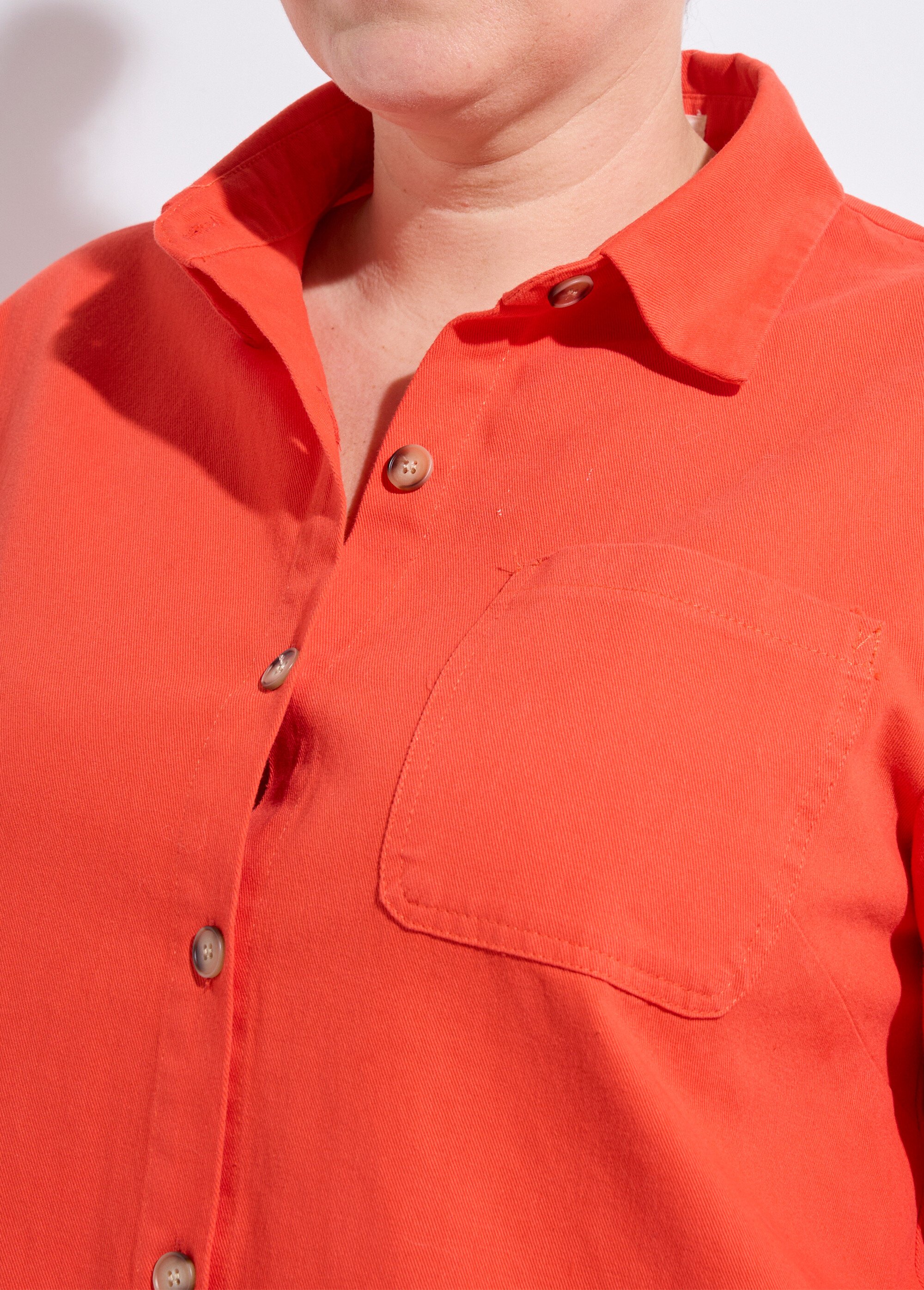 Robe chemisier en twill, manches longues