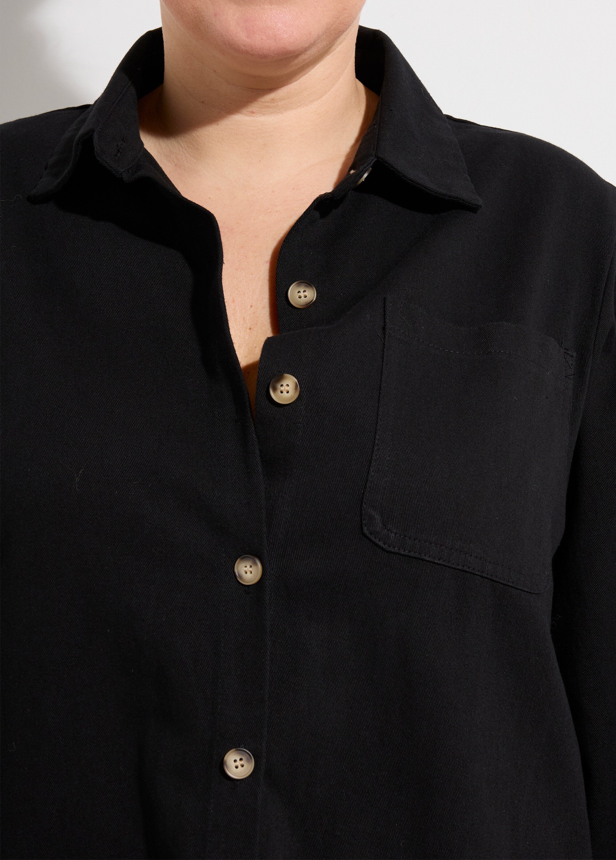 Robe chemisier en twill, manches longues