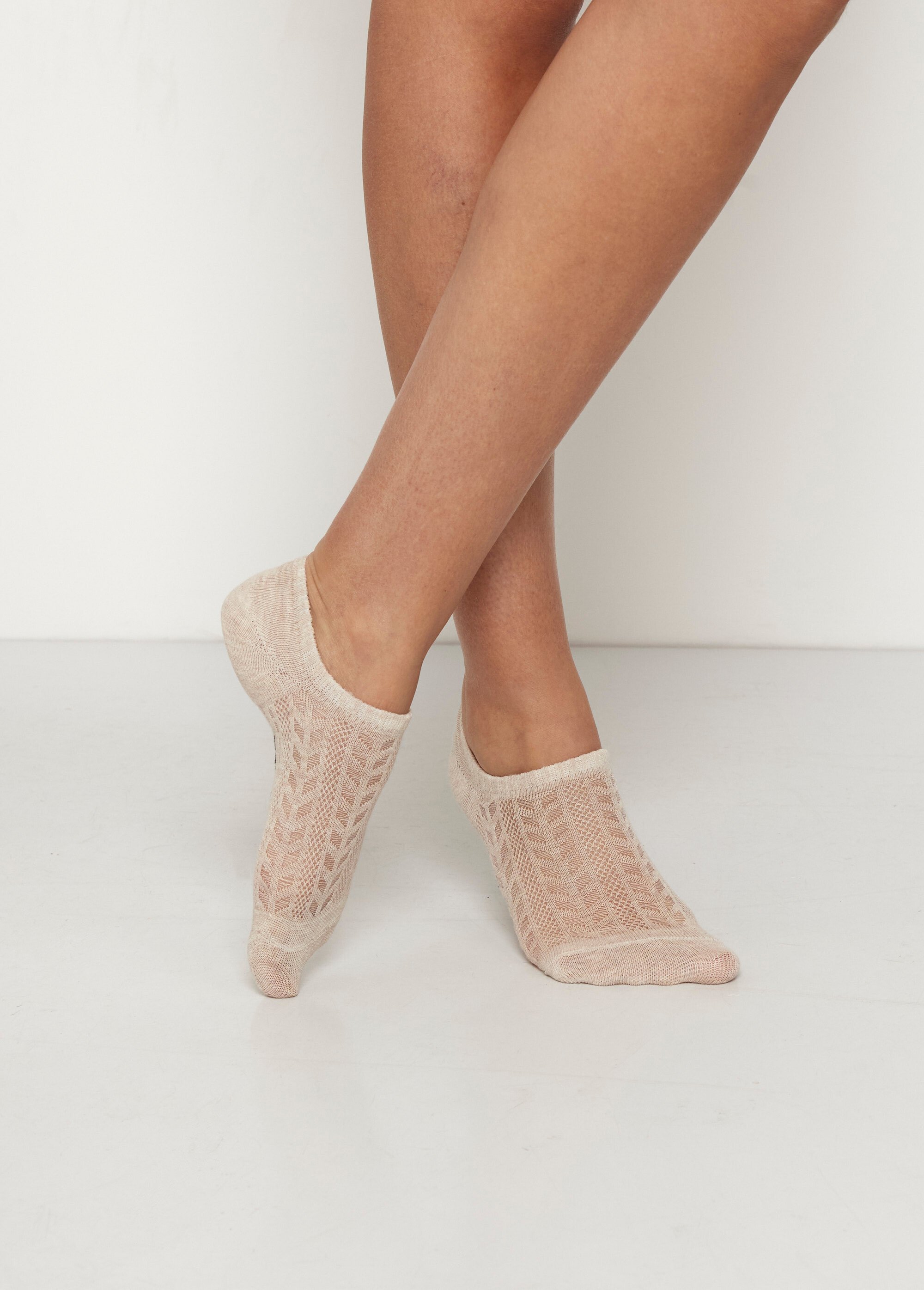 Socquettes basses motif mailles, foncé