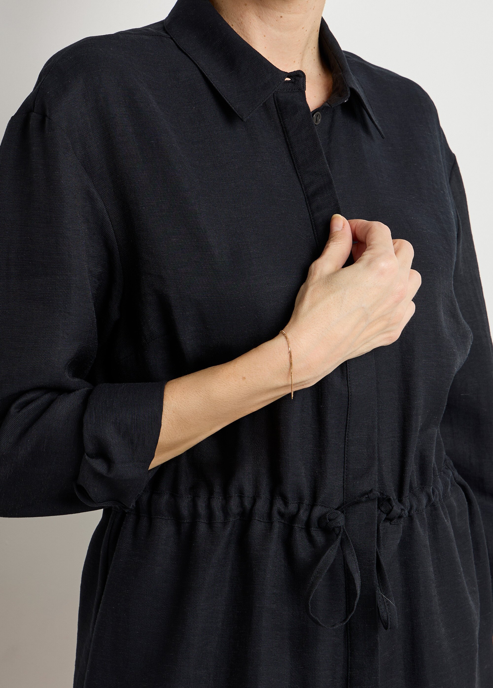 Surchemise boutonnée ceinturée