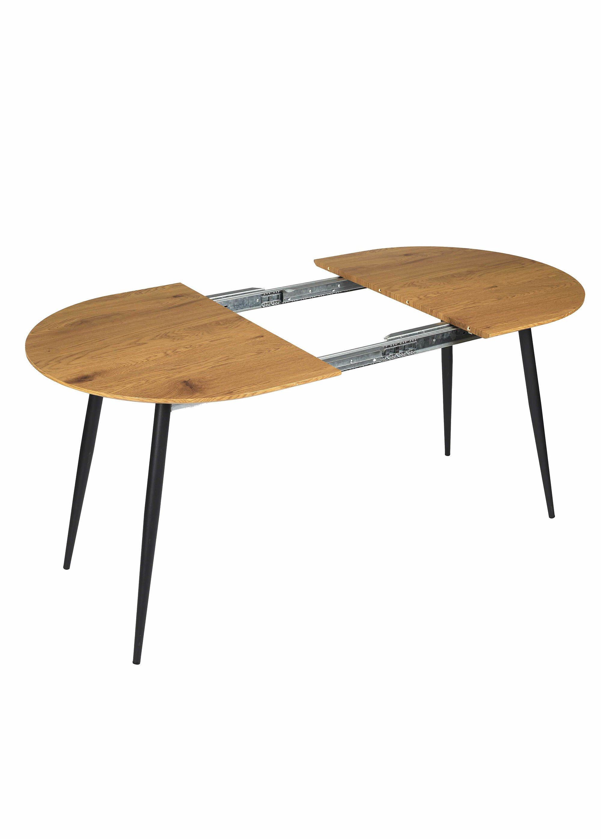 Table bois extensible ovale pieds compas