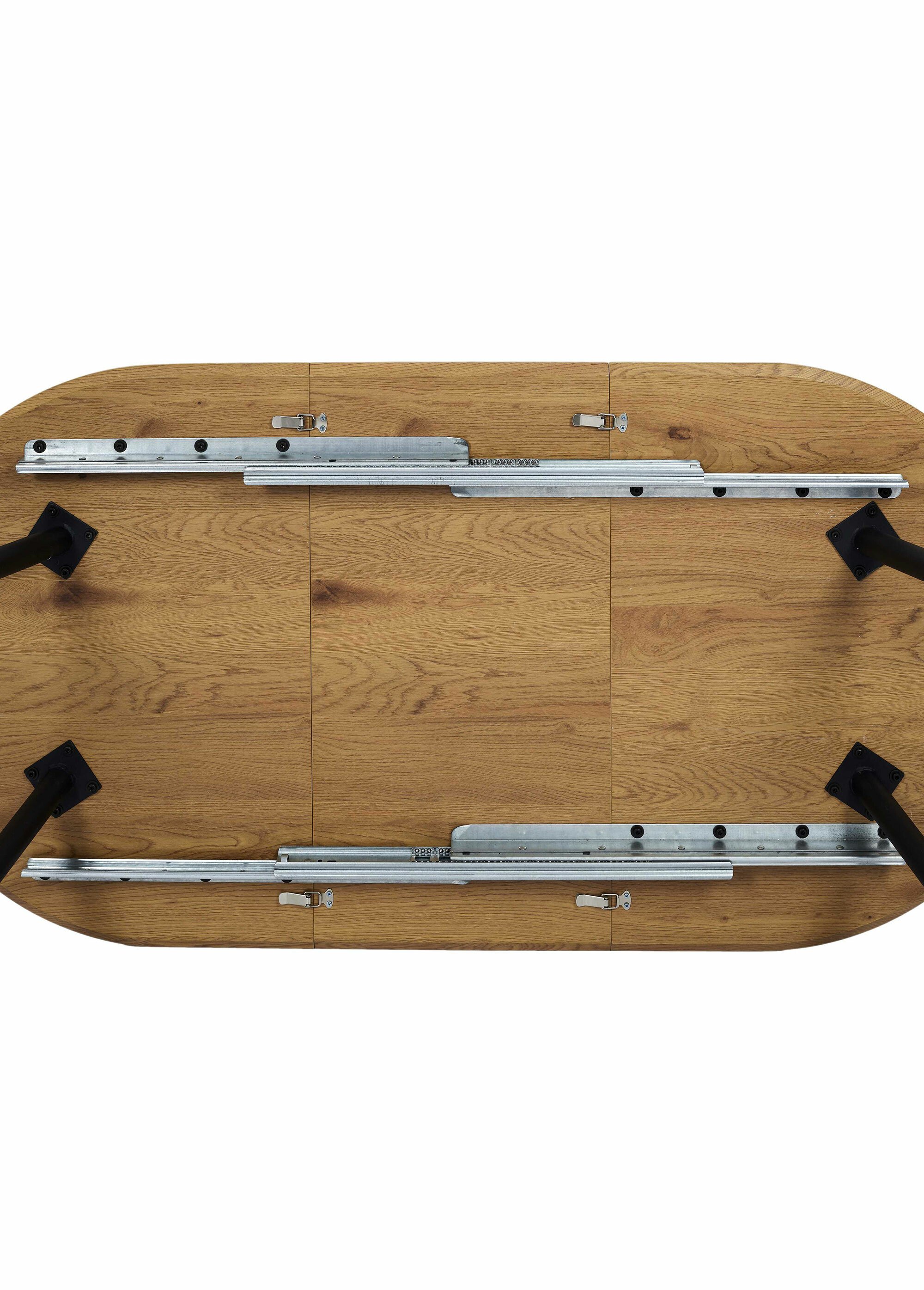 Table bois extensible ovale pieds compas MARRON CMP-HD7354 DE3