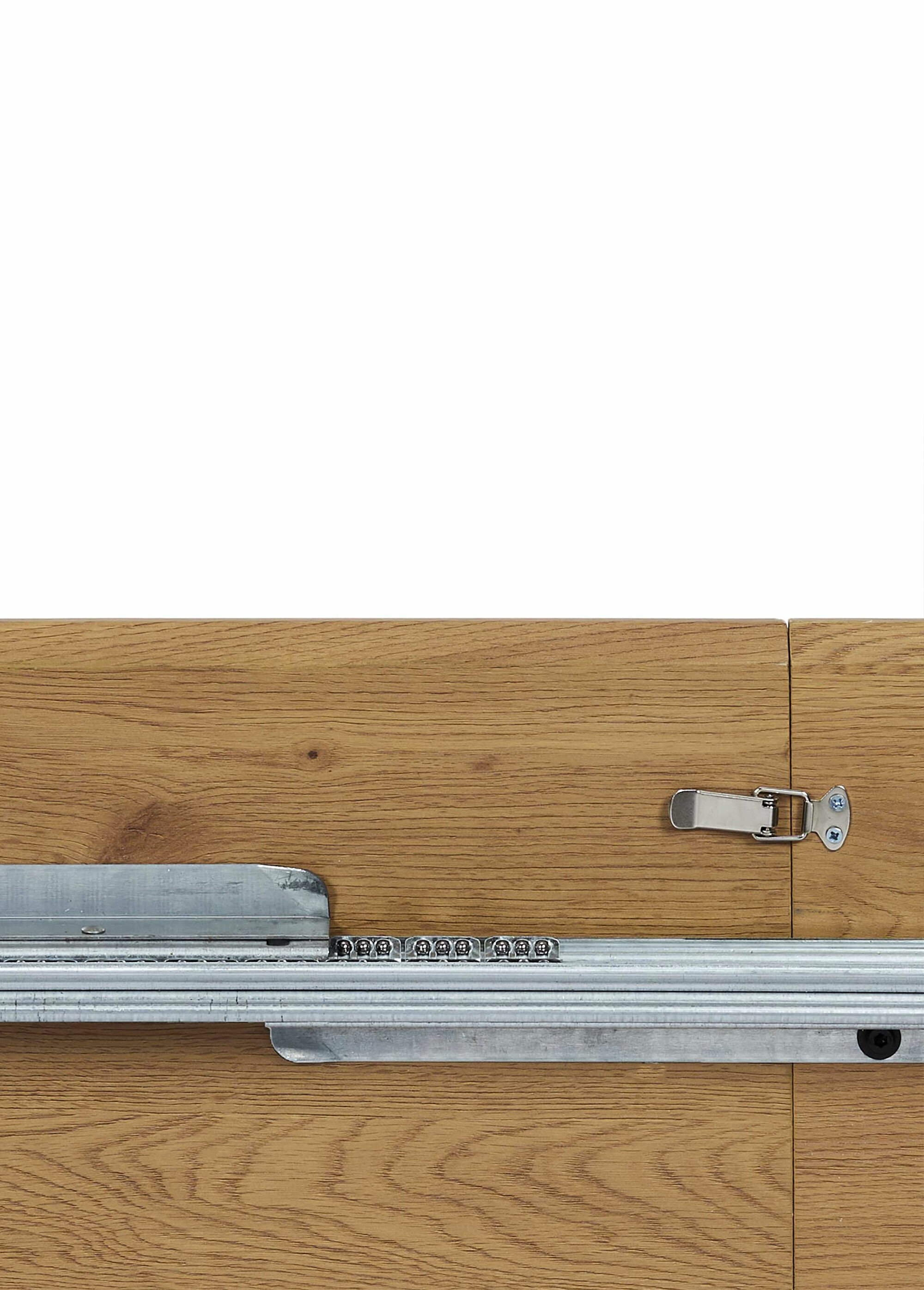 Table bois extensible ovale pieds compas MARRON CMP-HD7354 DE4