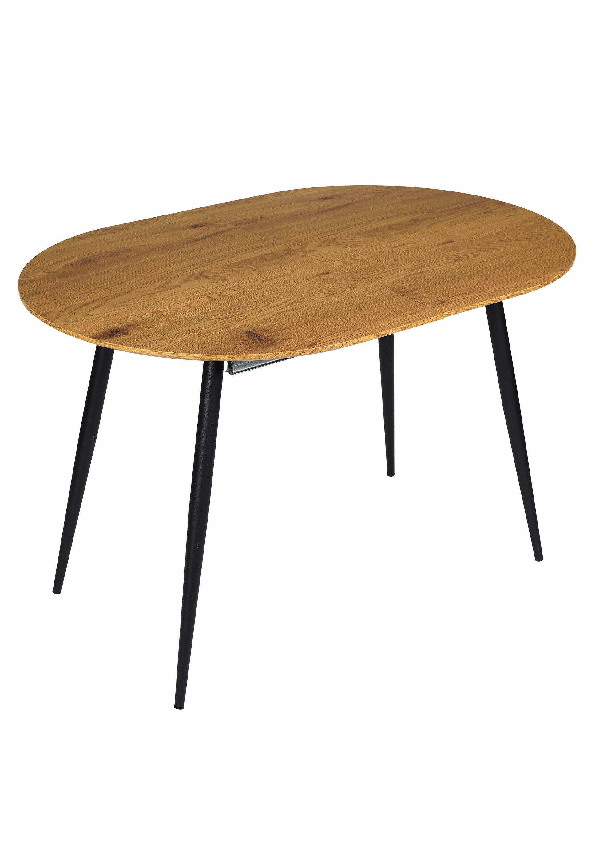 Table bois extensible ovale pieds compas