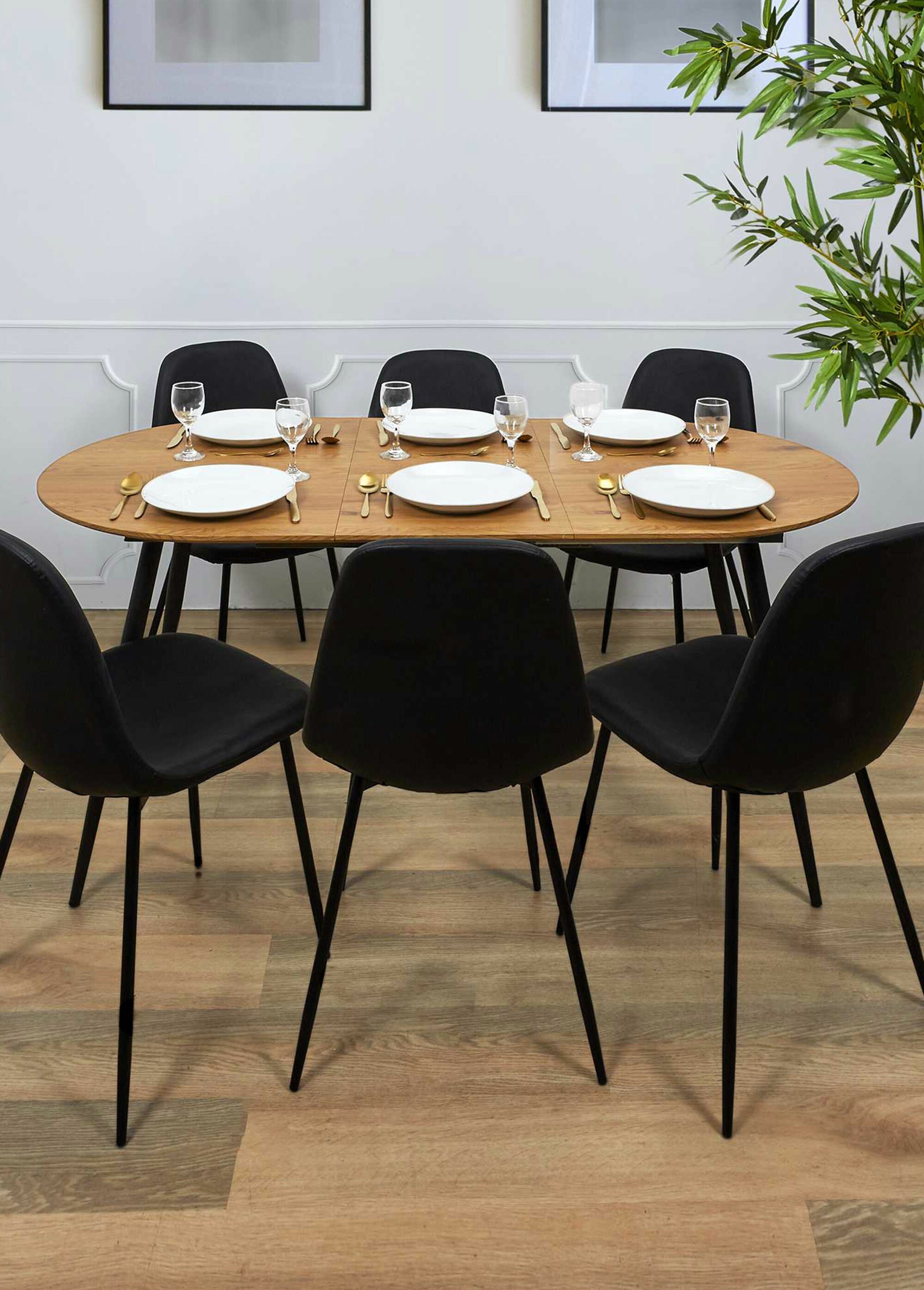 Table bois extensible ovale pieds compas MARRON CMP-HD7354 SI2