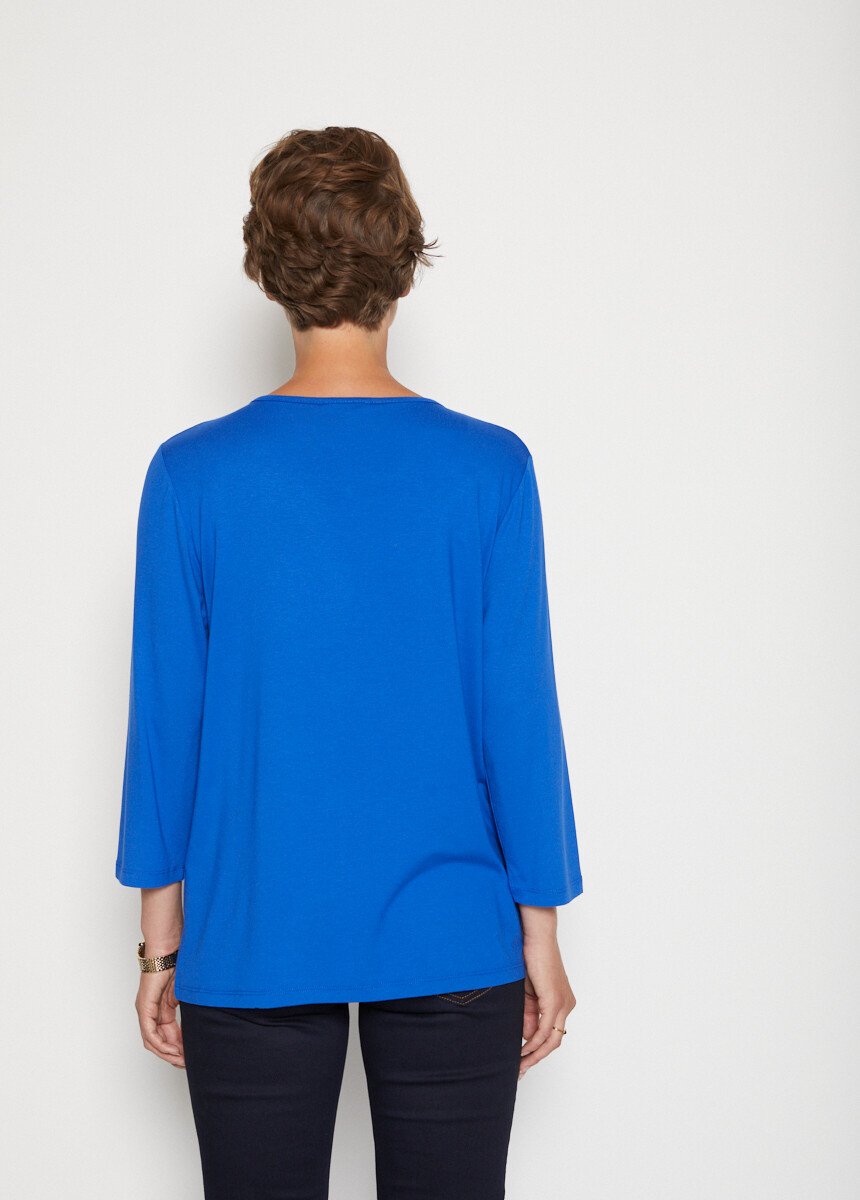 T-shirt long uni maille douce fantaisie