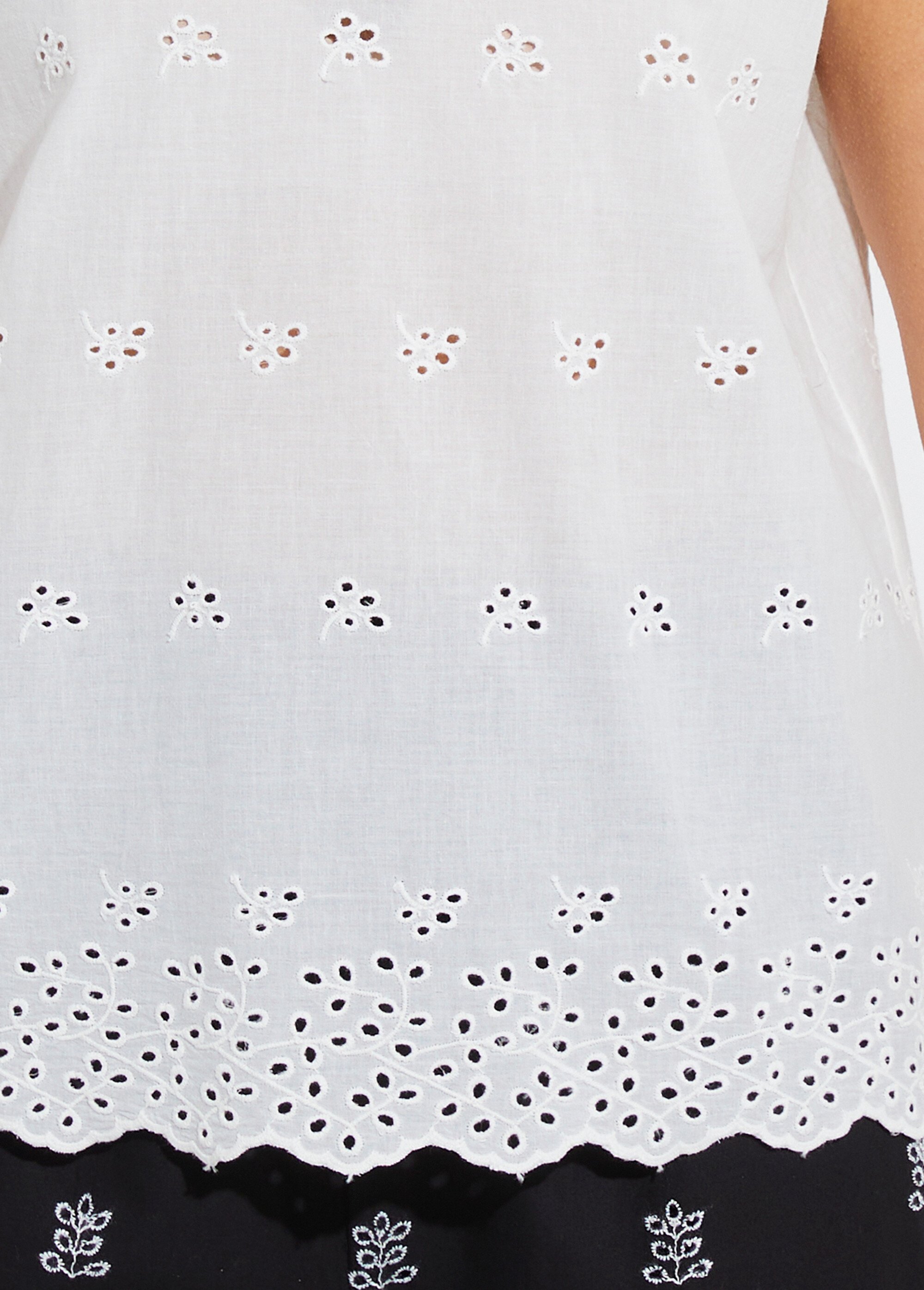 Top débardeur broderie anglaise coton Femme Beige CYLIADE DE1