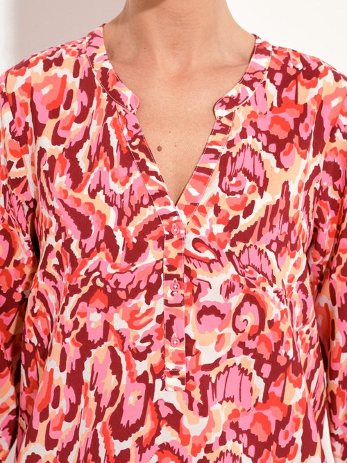 Tunique ample longue imprimée manches 3/4 Femme IMPRIME ROSE CARLES DE1