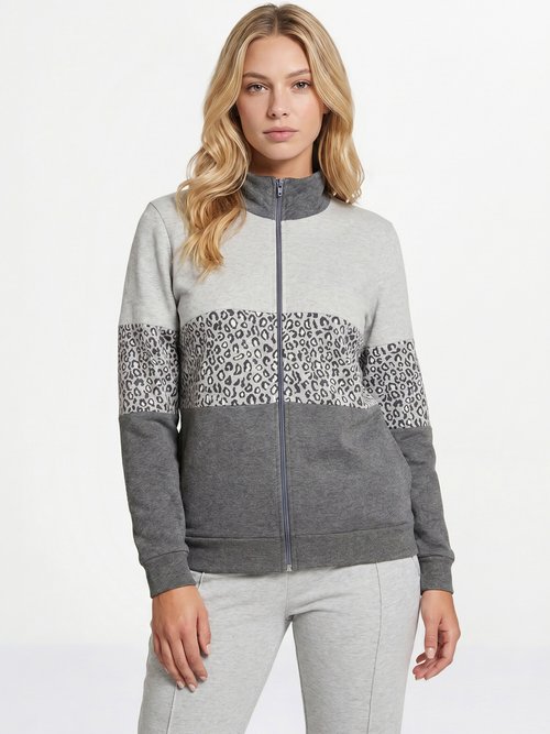 Veste détente zippée molleton col montant Gris PAUGETA FA1