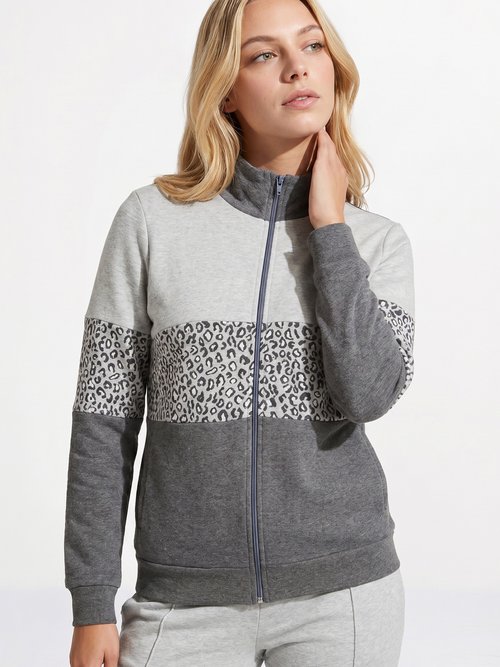 Veste détente zippée molleton col montant Gris PAUGETA MV1