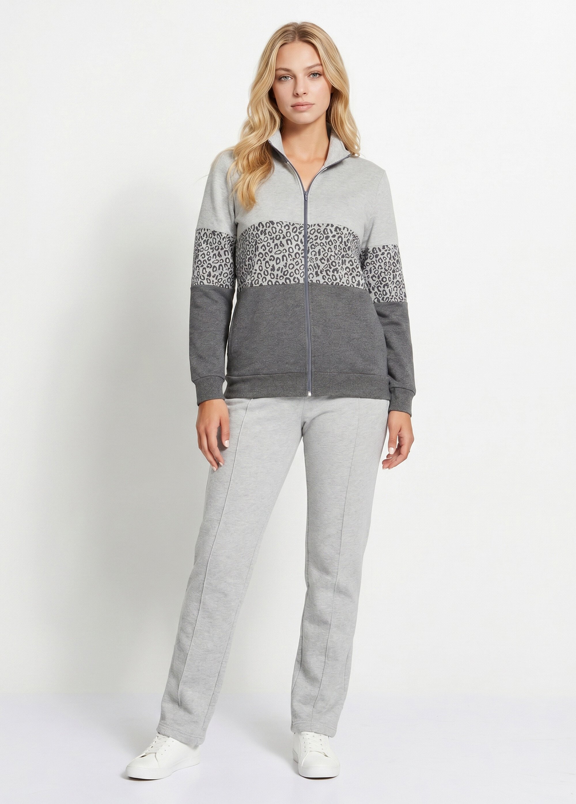 Veste détente zippée molleton col montant Gris PAUGETA SI1