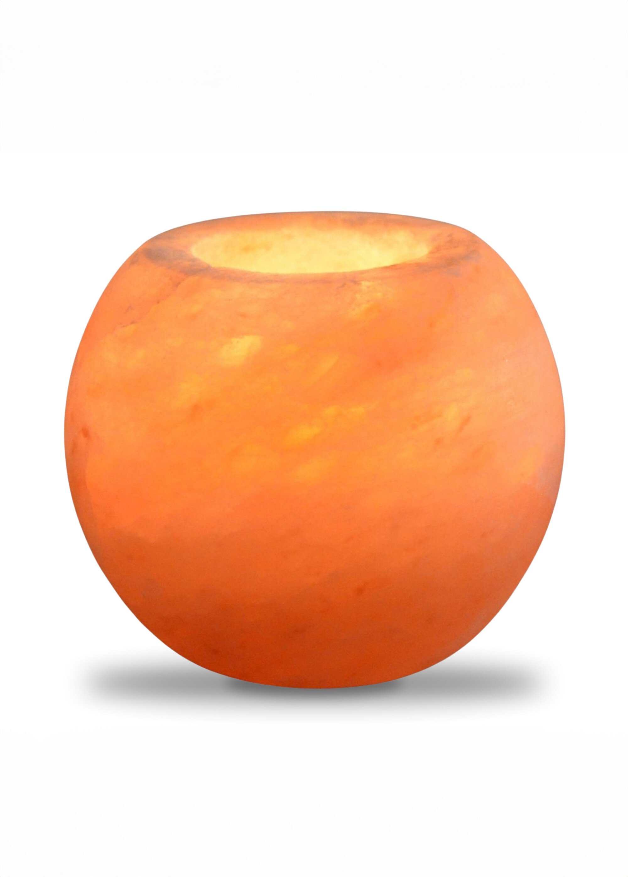 Bougeoir sphère cristal de sel Himalaya Orange ZENBOUGEOIR FA1